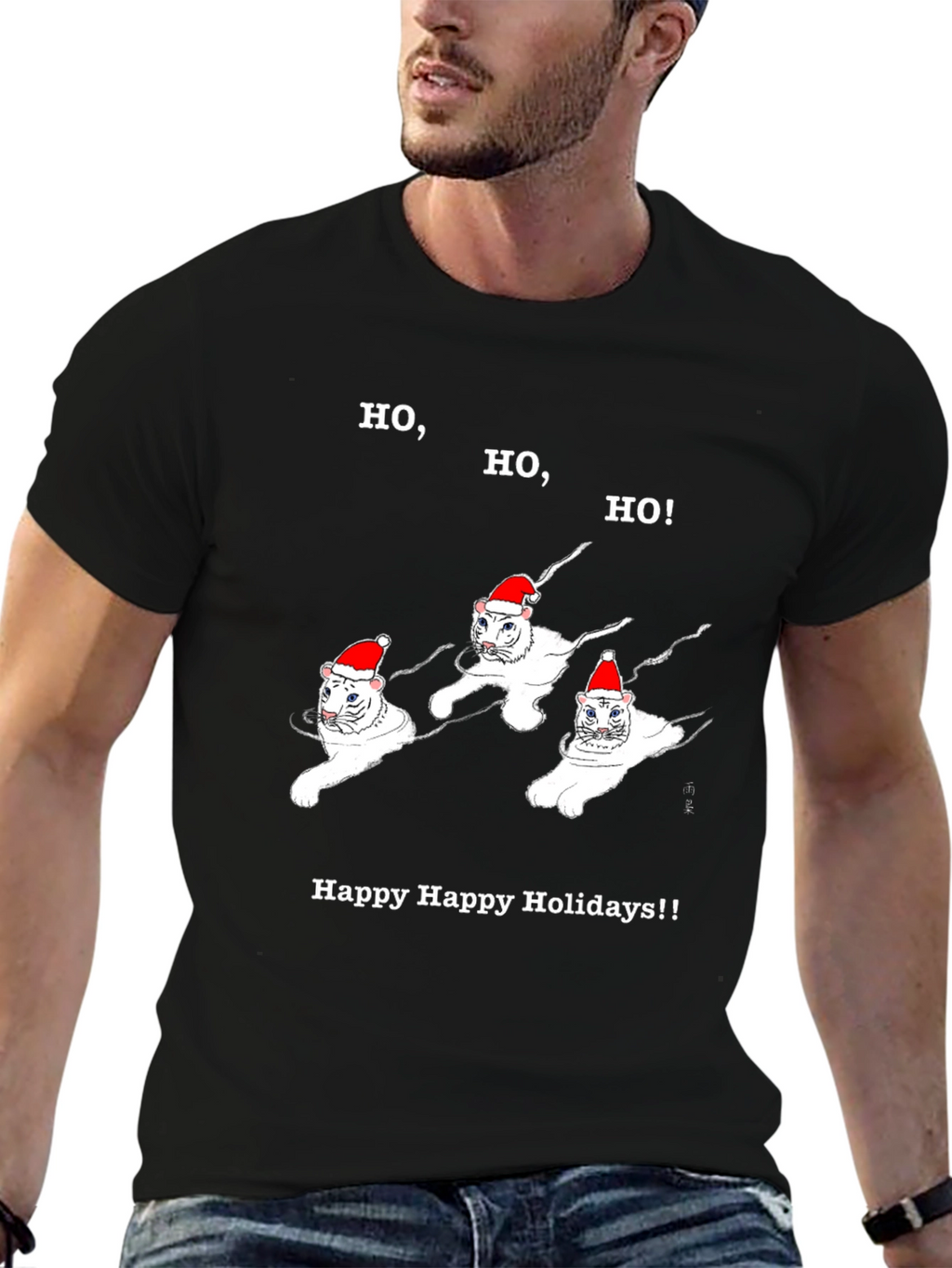 Camiseta Navideña Gatos Ho Ho Ho
