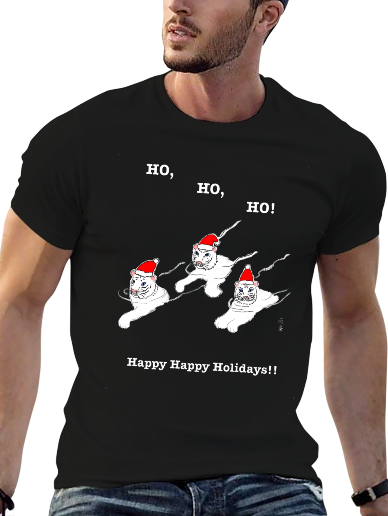 Camiseta Navideña Gatos Ho Ho Ho