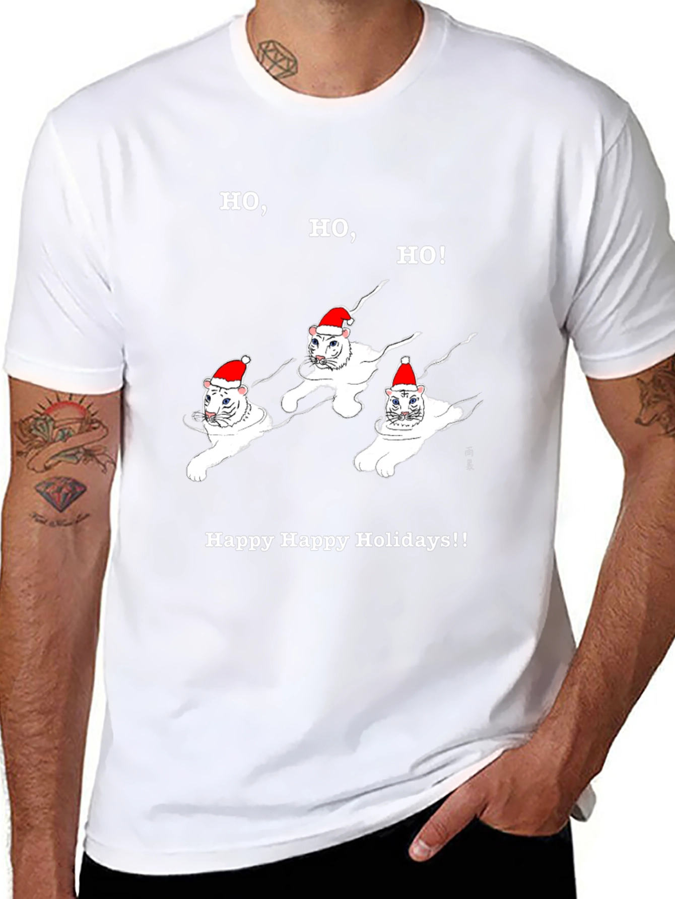 Camiseta Navideña Gatos Ho Ho Ho