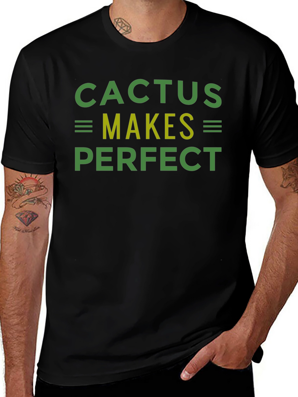 Camiseta Negra Cactus Makes Perfect