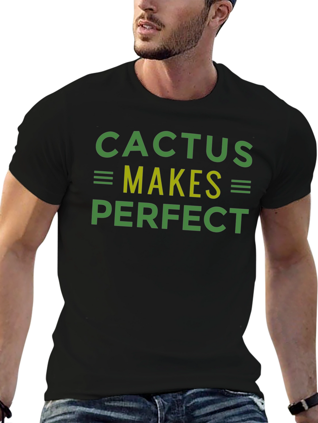 Camiseta Negra Cactus Makes Perfect