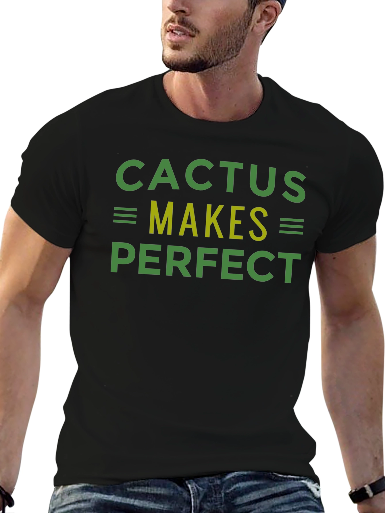 Camiseta Negra Cactus Makes Perfect
