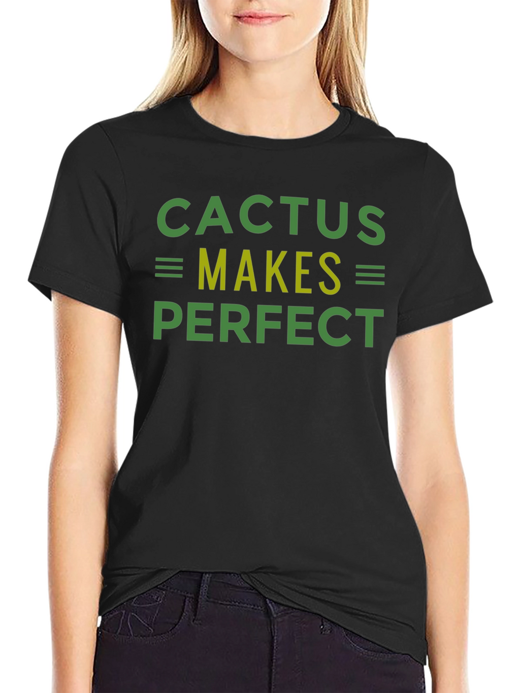 Camiseta Negra Cactus Makes Perfect