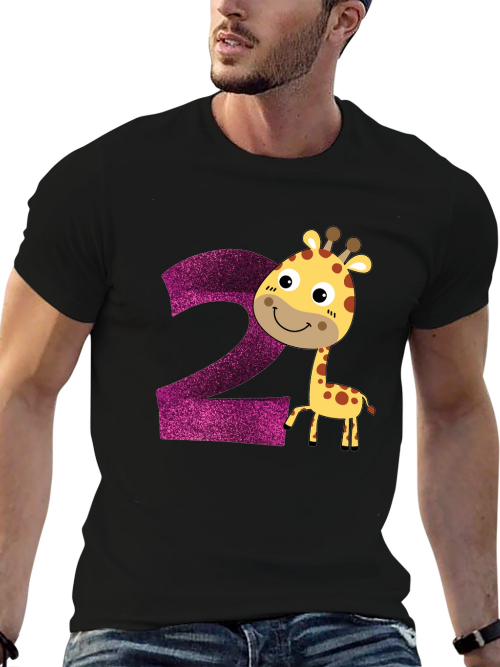 Camiseta Infantil Cumpleaños Número 2 Jirafa