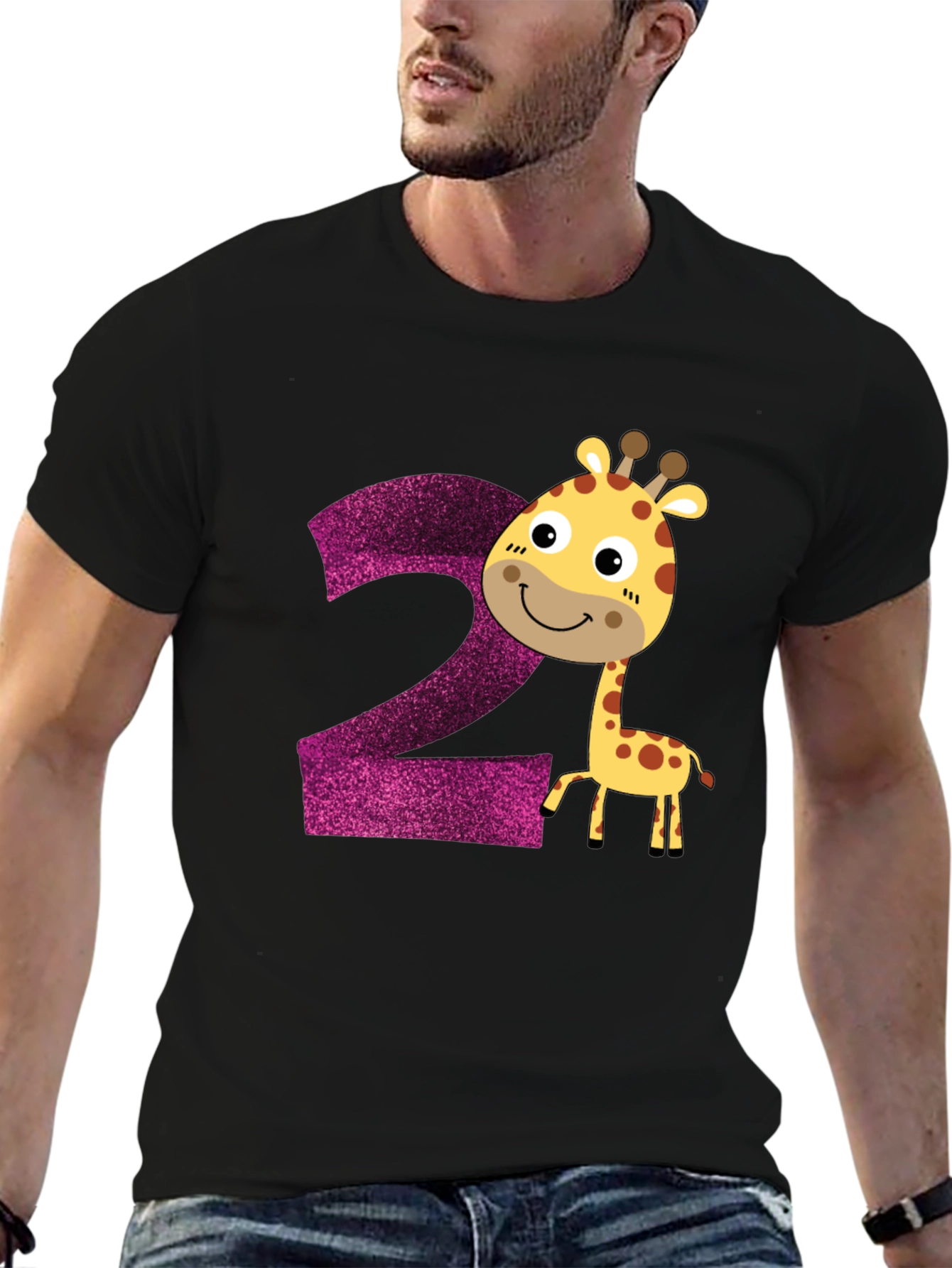 Camiseta Infantil Cumpleaños Número 2 Jirafa