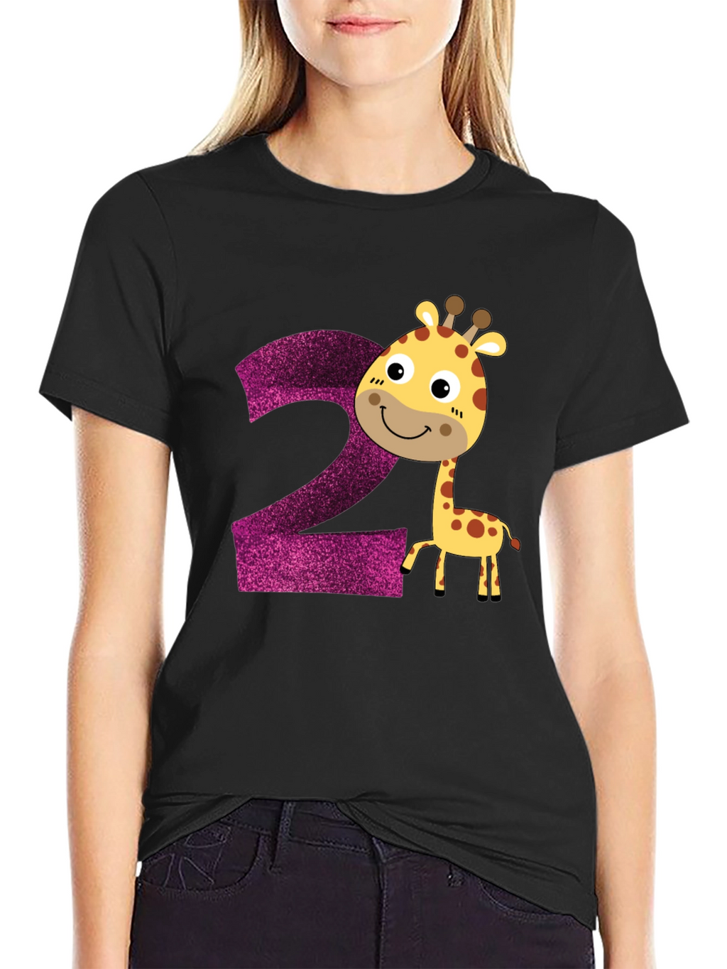 Camiseta Infantil Cumpleaños Número 2 Jirafa