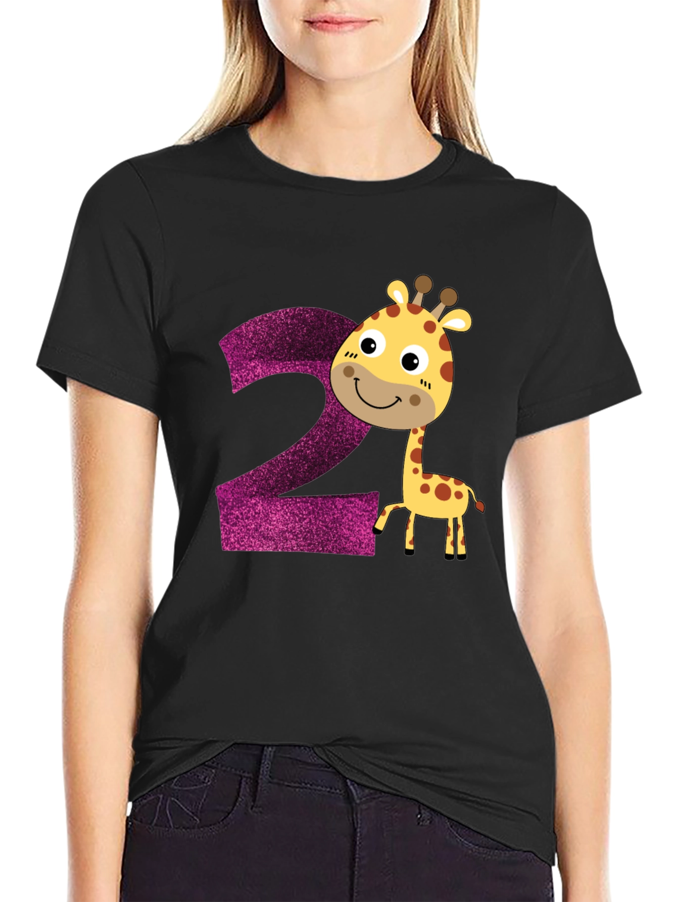 Camiseta Infantil Cumpleaños Número 2 Jirafa
