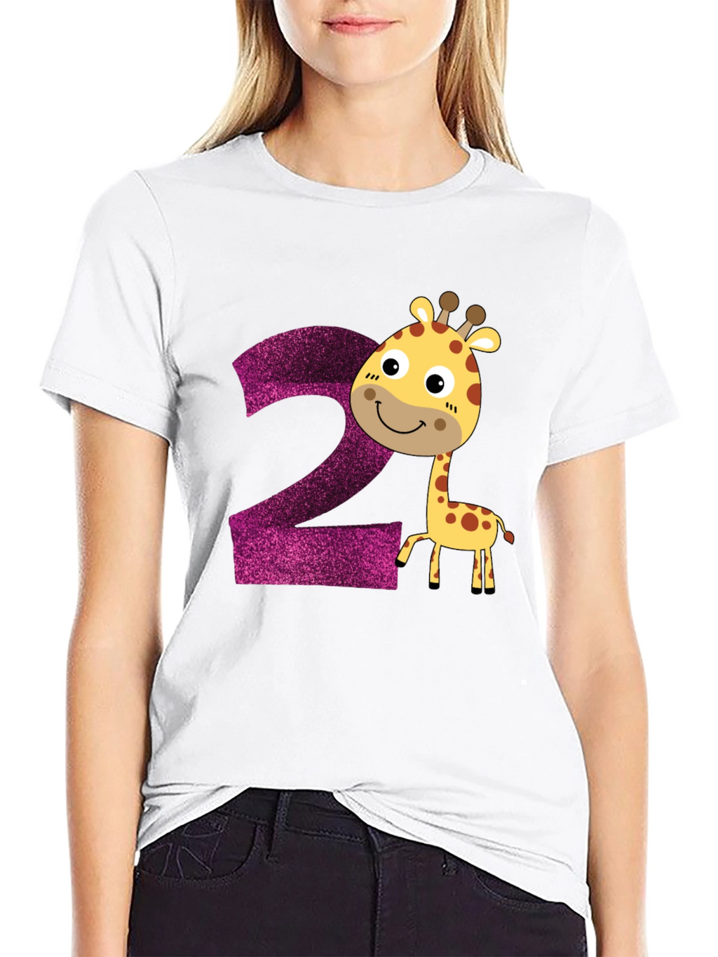 Camiseta Infantil Cumpleaños Número 2 Jirafa