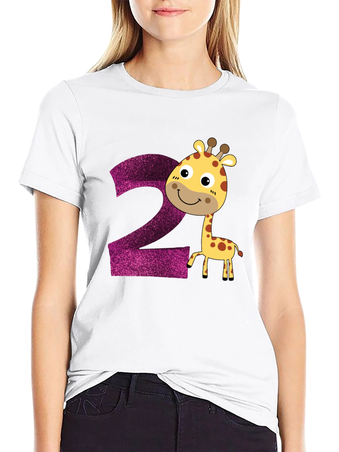 Camiseta Infantil Cumpleaños Número 2 Jirafa