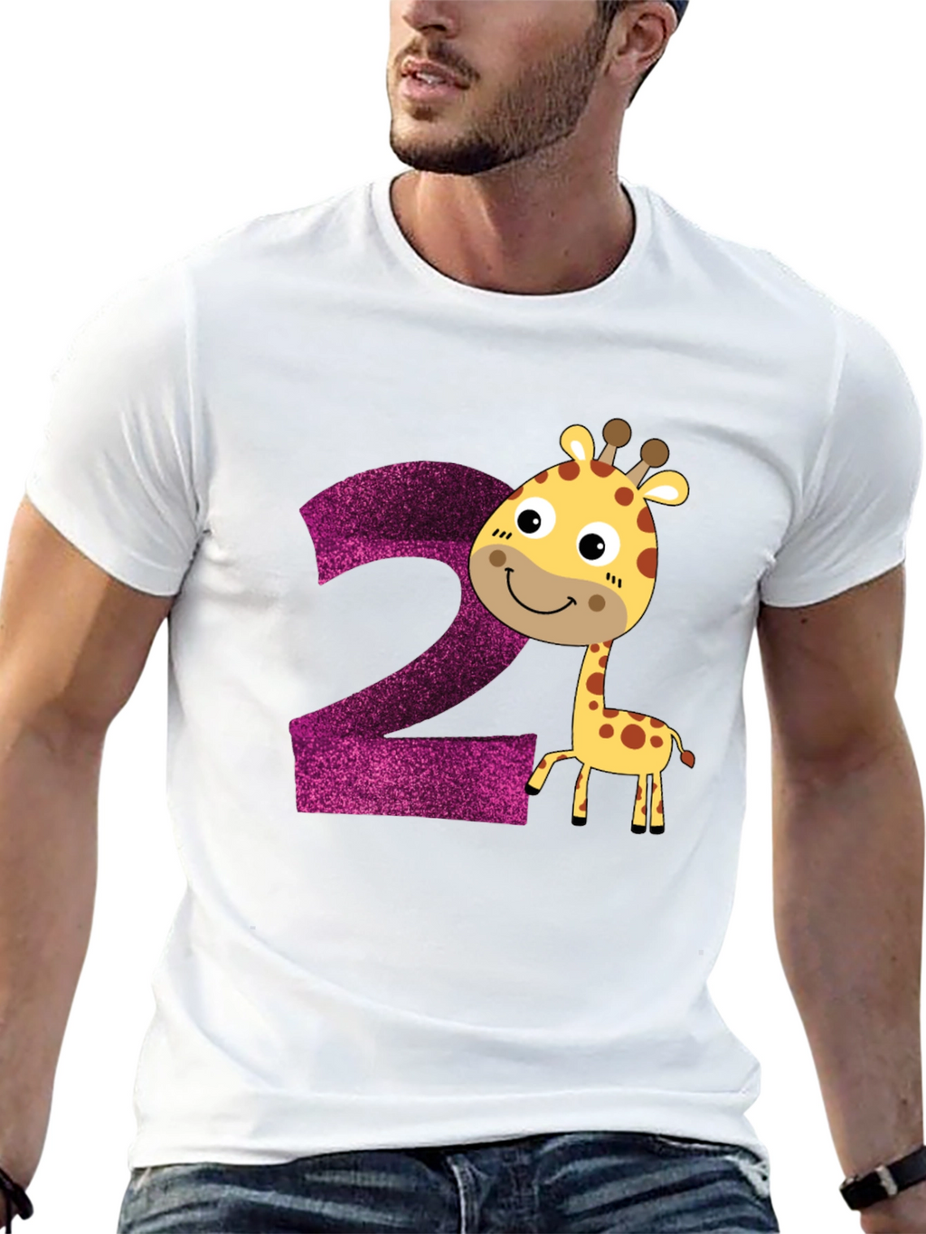 Camiseta Infantil Cumpleaños Número 2 Jirafa