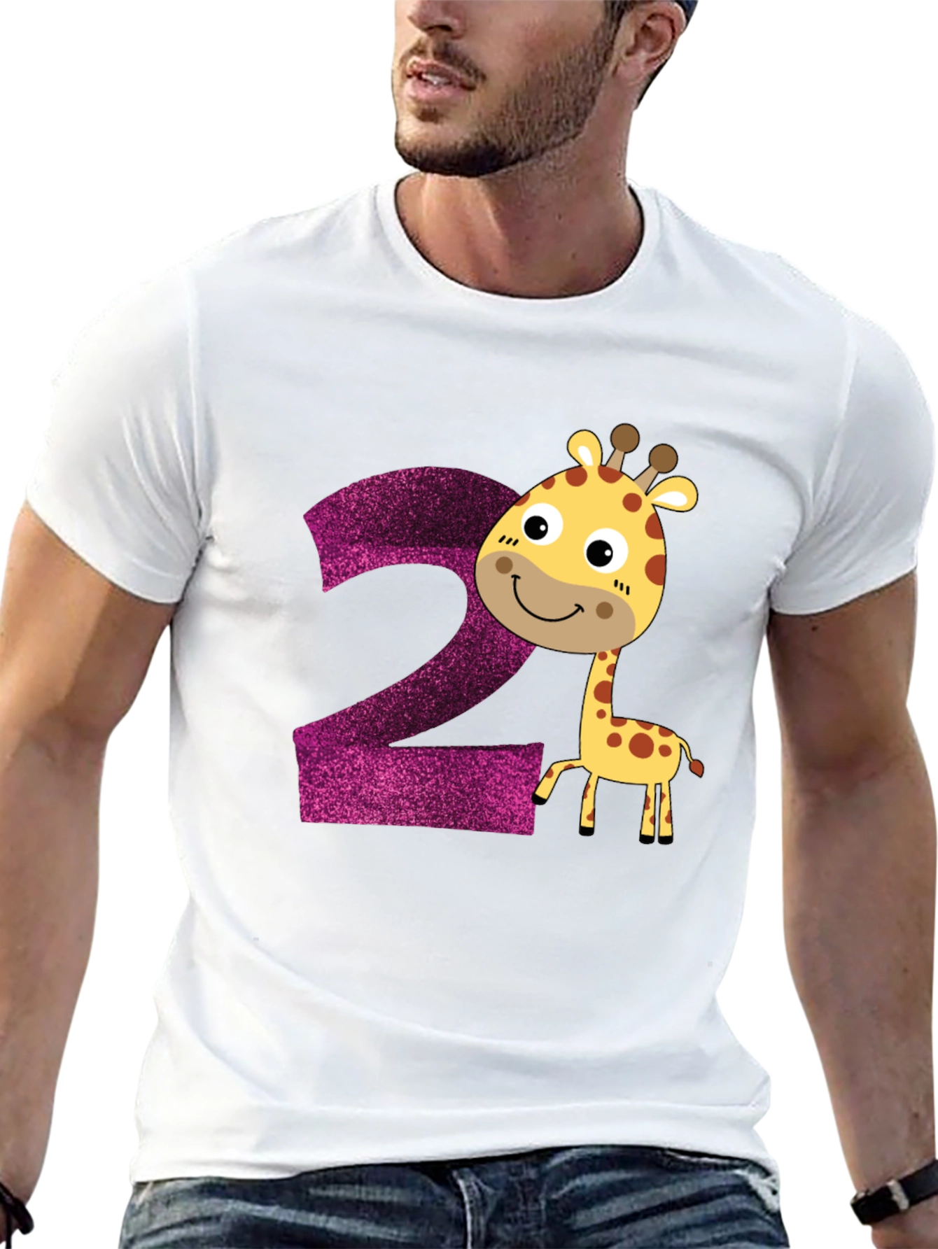 Camiseta Infantil Cumpleaños Número 2 Jirafa