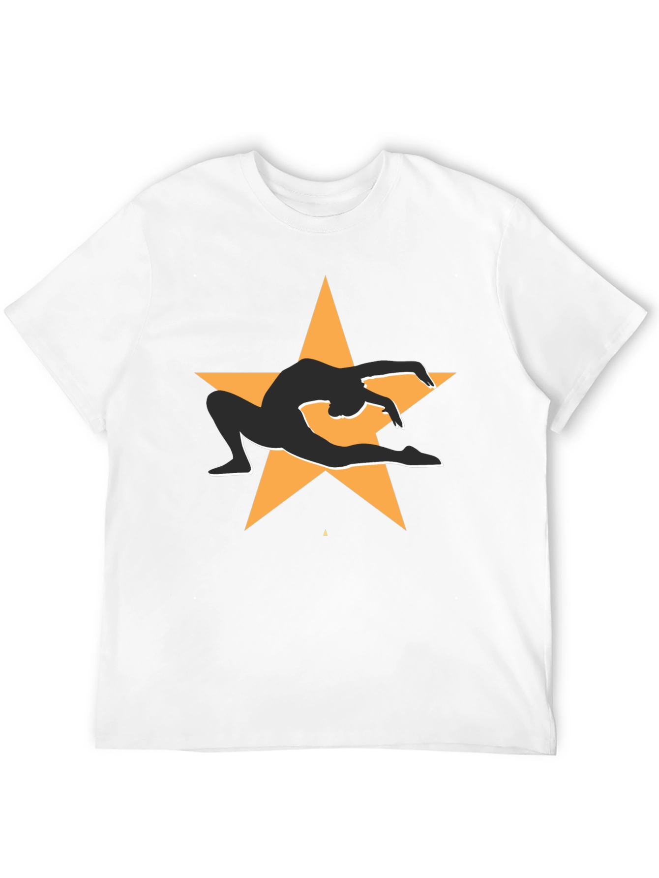 Camiseta Negra con Diseño de Estrella y Gimnasta