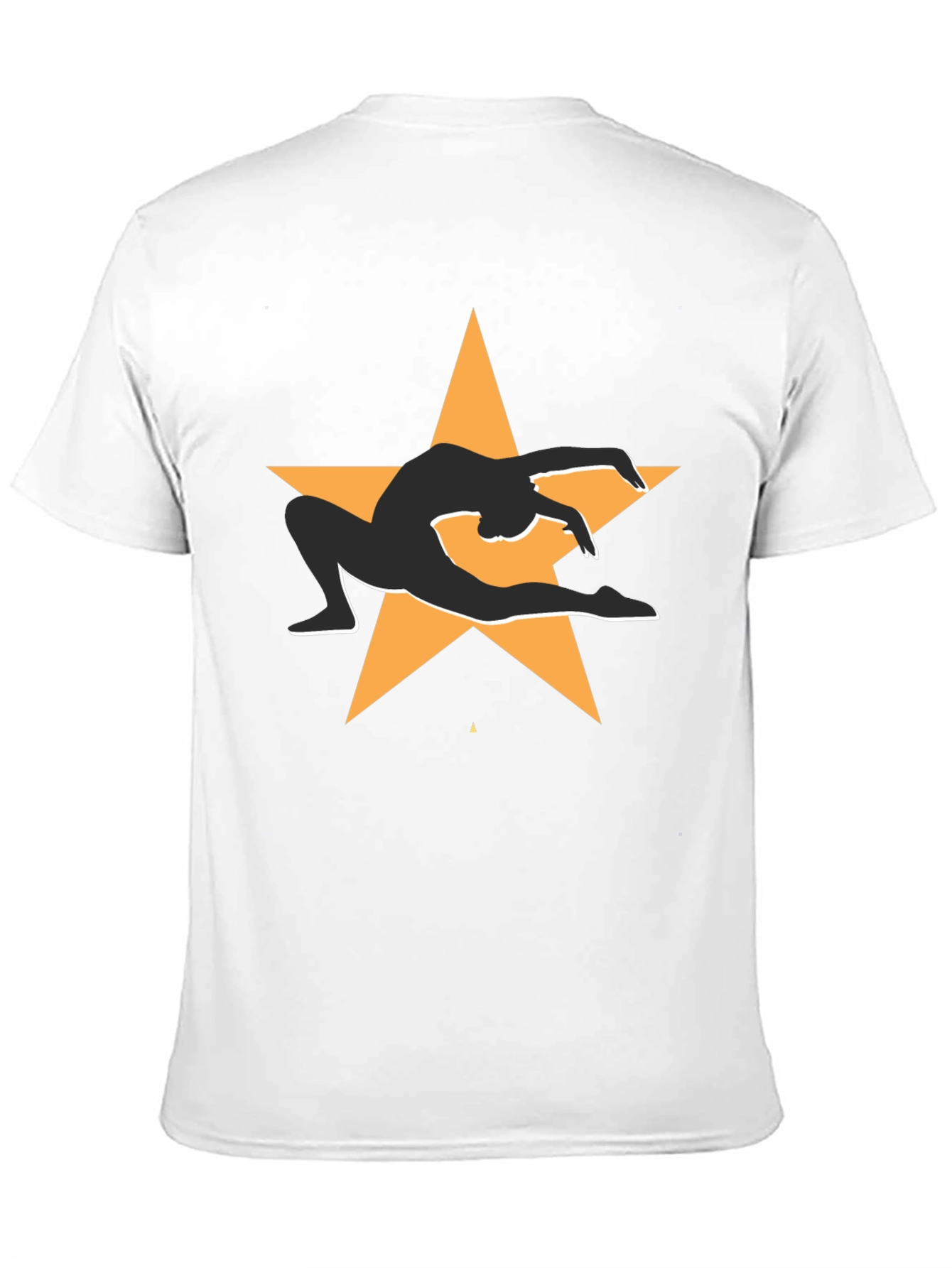 Camiseta Negra con Diseño de Estrella y Gimnasta