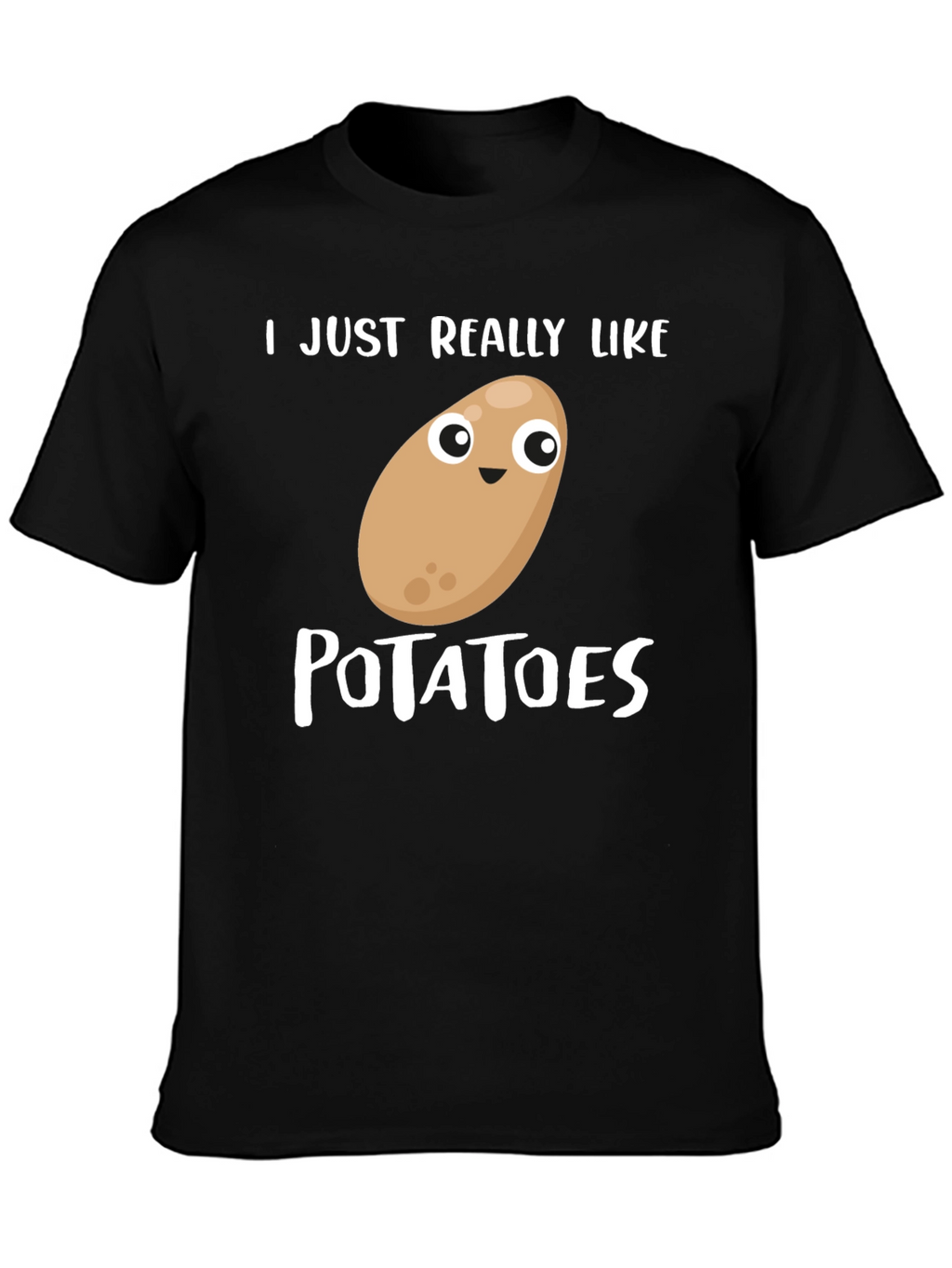 Camiseta Negra Amo las Patatas Divertida