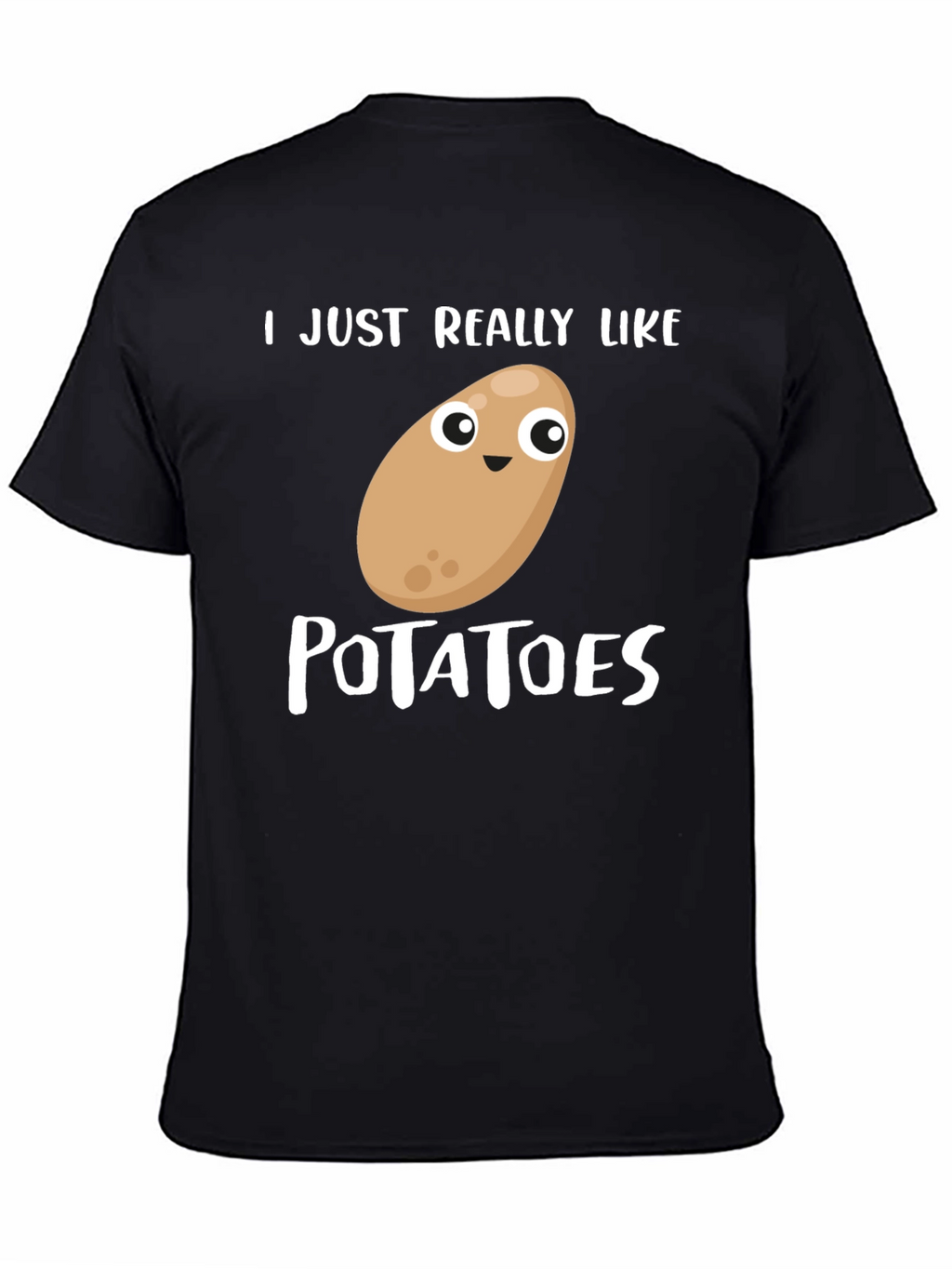Camiseta Negra Amo las Patatas Divertida