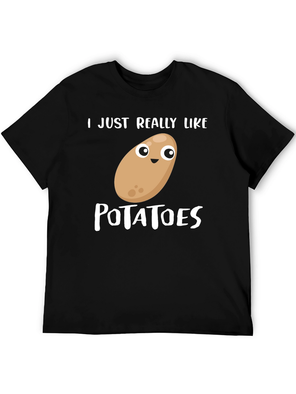Camiseta Negra Amo las Patatas Divertida