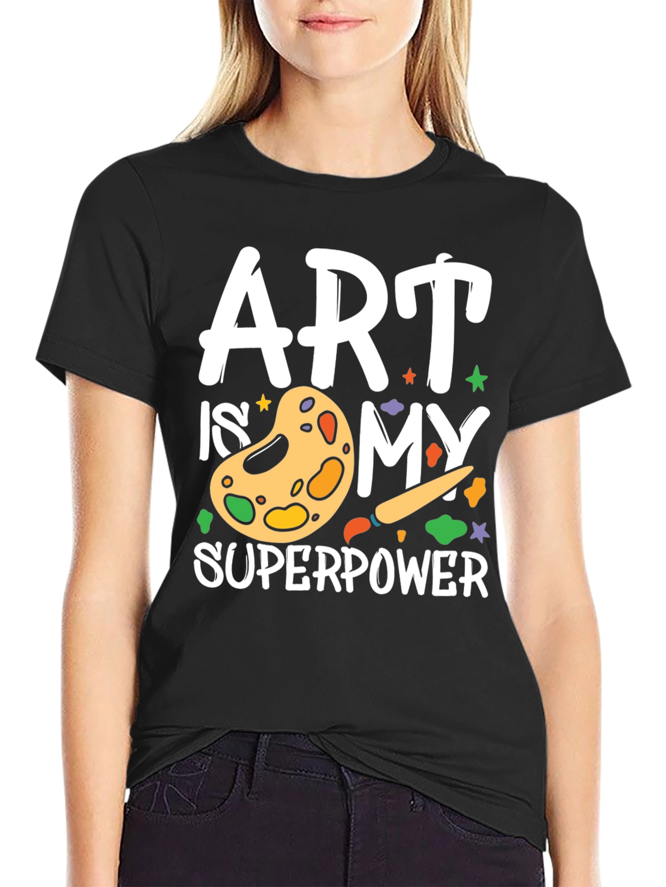 Camiseta Negra Arte es mi Superpoder