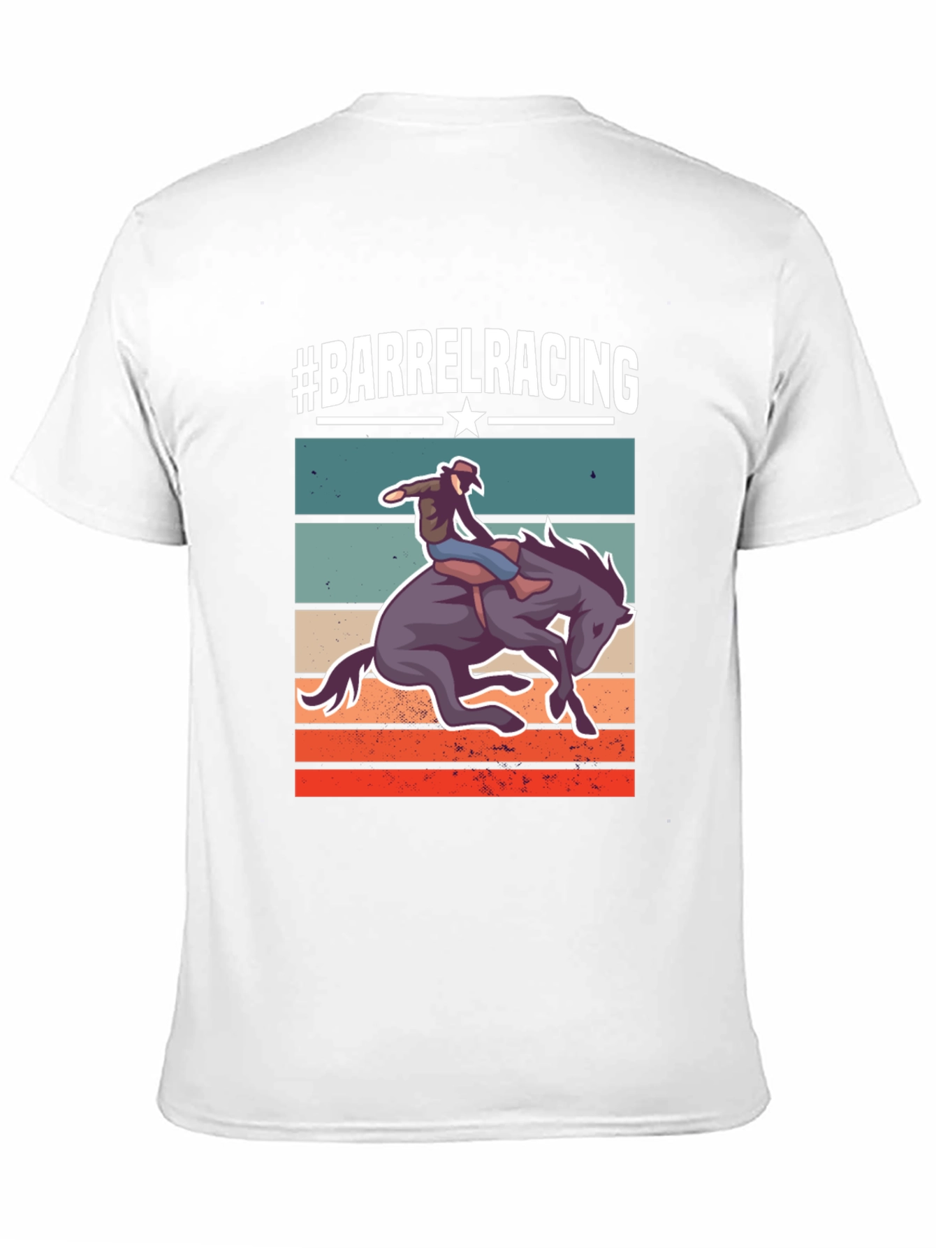 Camiseta #BarrelRacing Estilo Retro para Amantes de Carreras