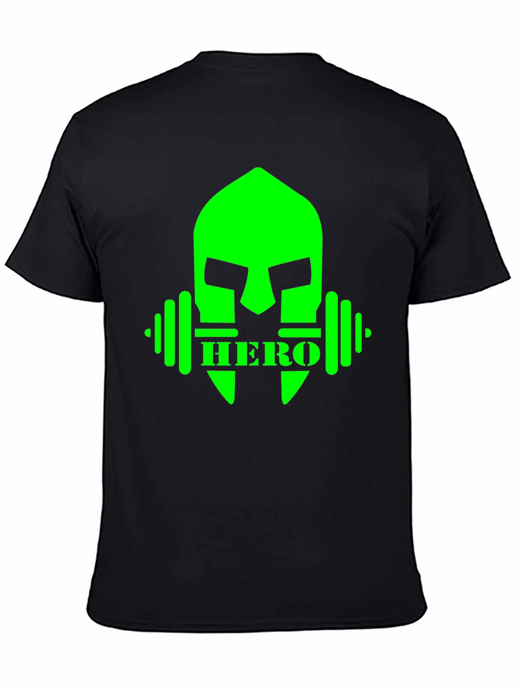 Camiseta Hombre Negra Diseño Héroe Fitness