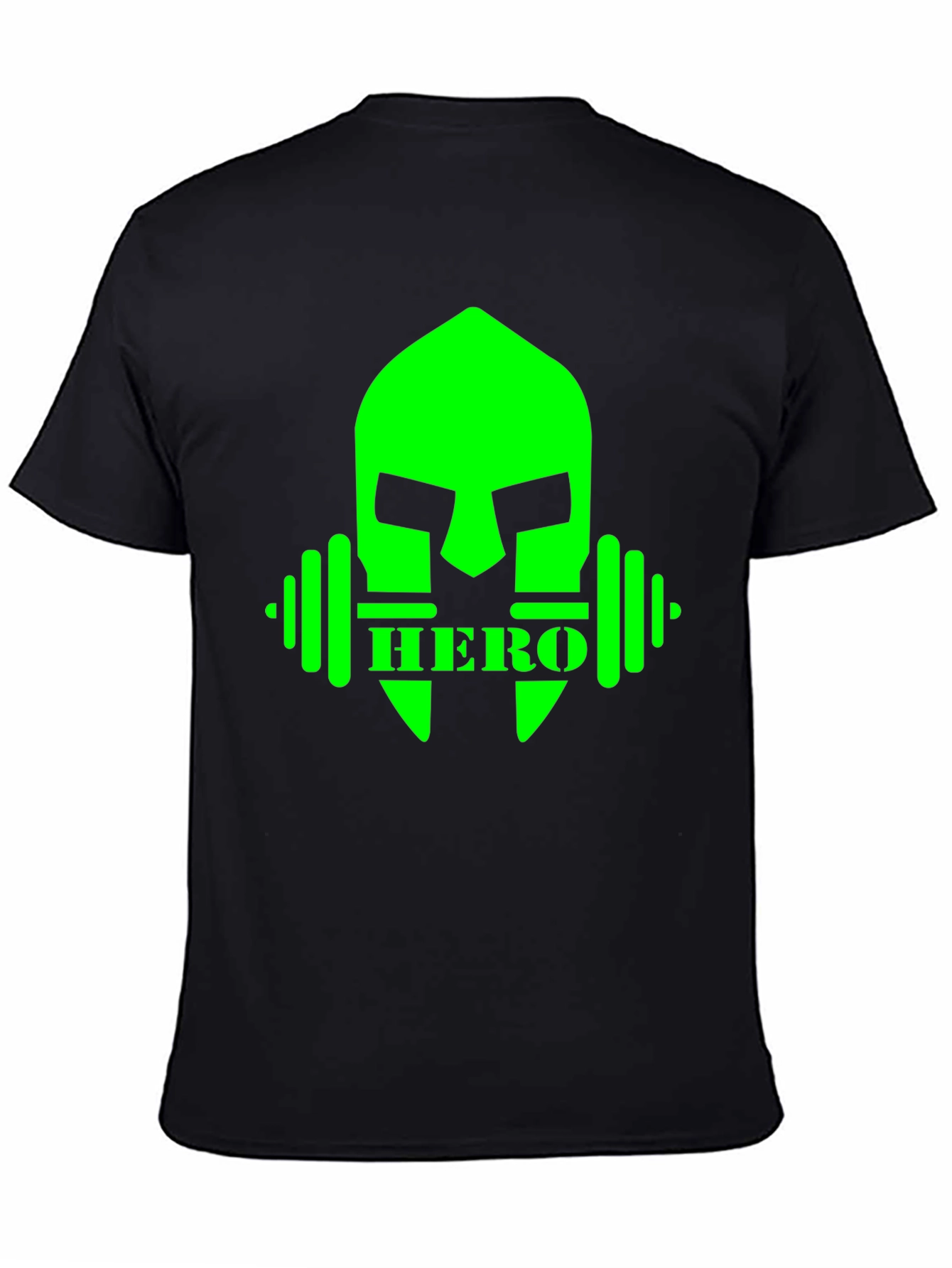 Camiseta Hombre Negra Diseño Héroe Fitness
