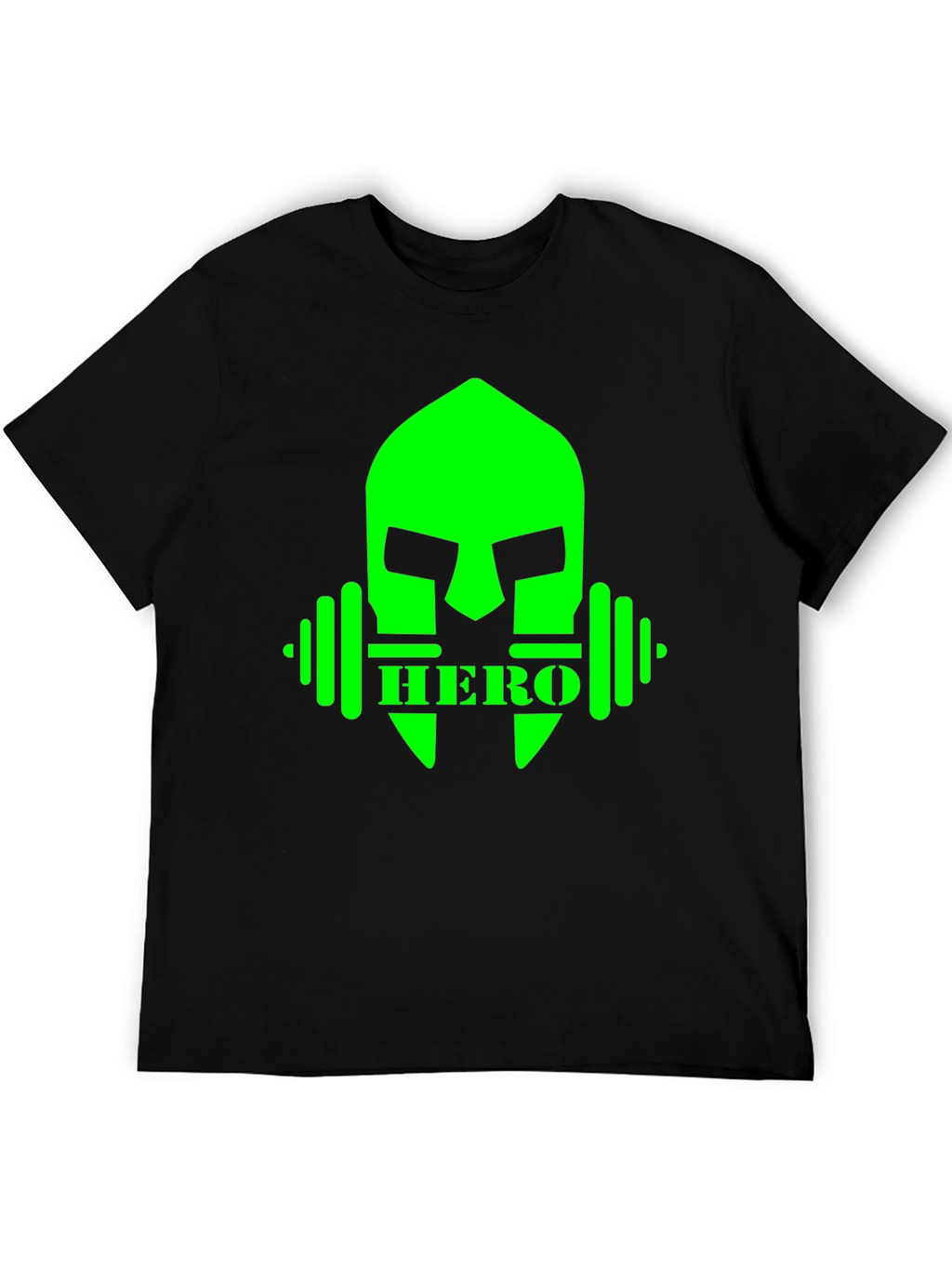 Camiseta Hombre Negra Diseño Héroe Fitness