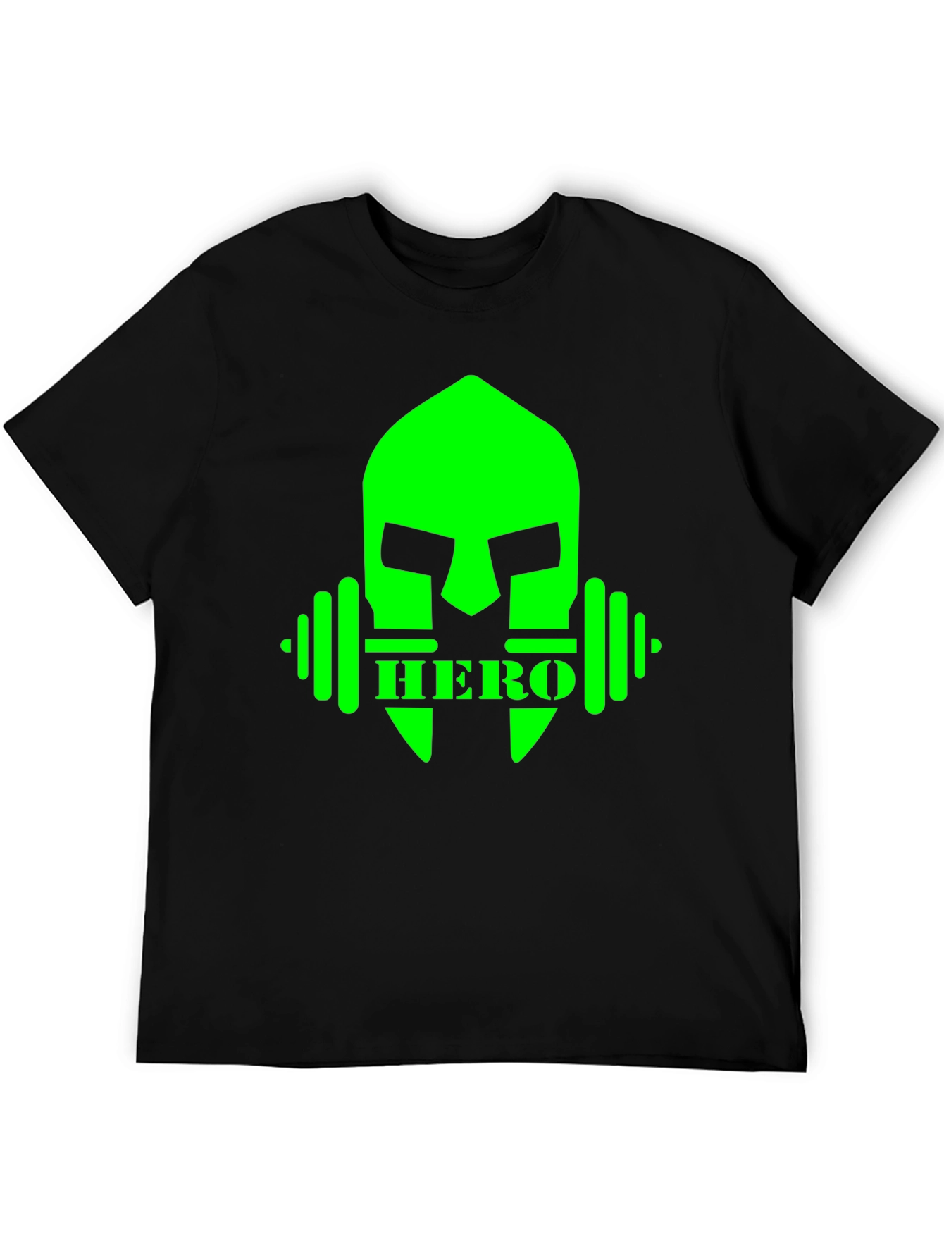 Camiseta Hombre Negra Diseño Héroe Fitness