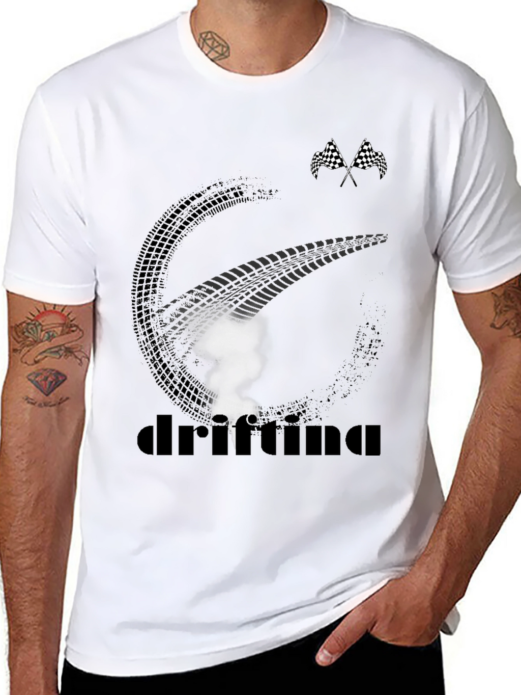 Camiseta Drifting Negra para Hombre
