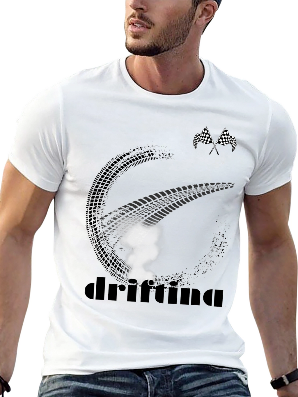 Camiseta Drifting Negra para Hombre