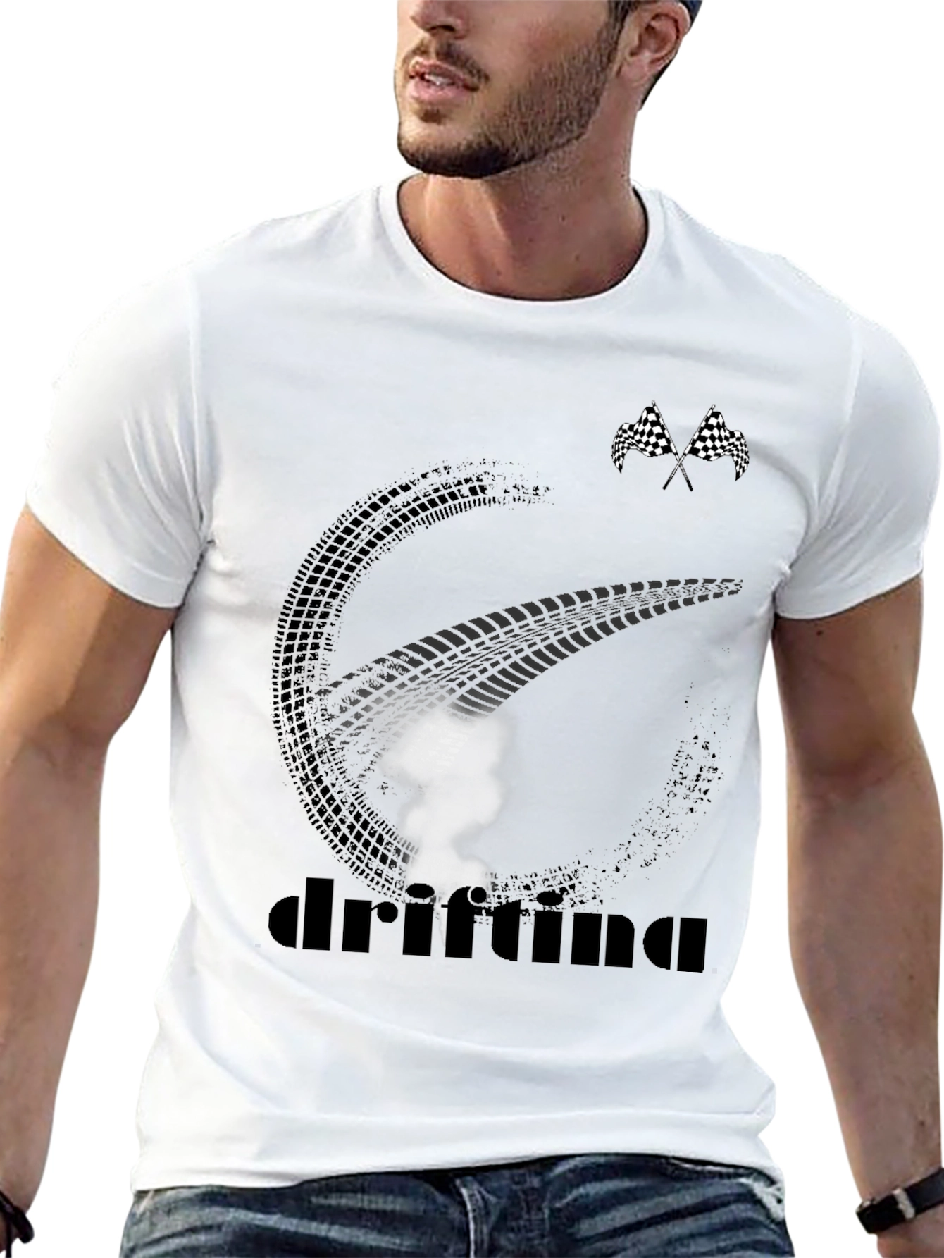 Camiseta Drifting Negra para Hombre