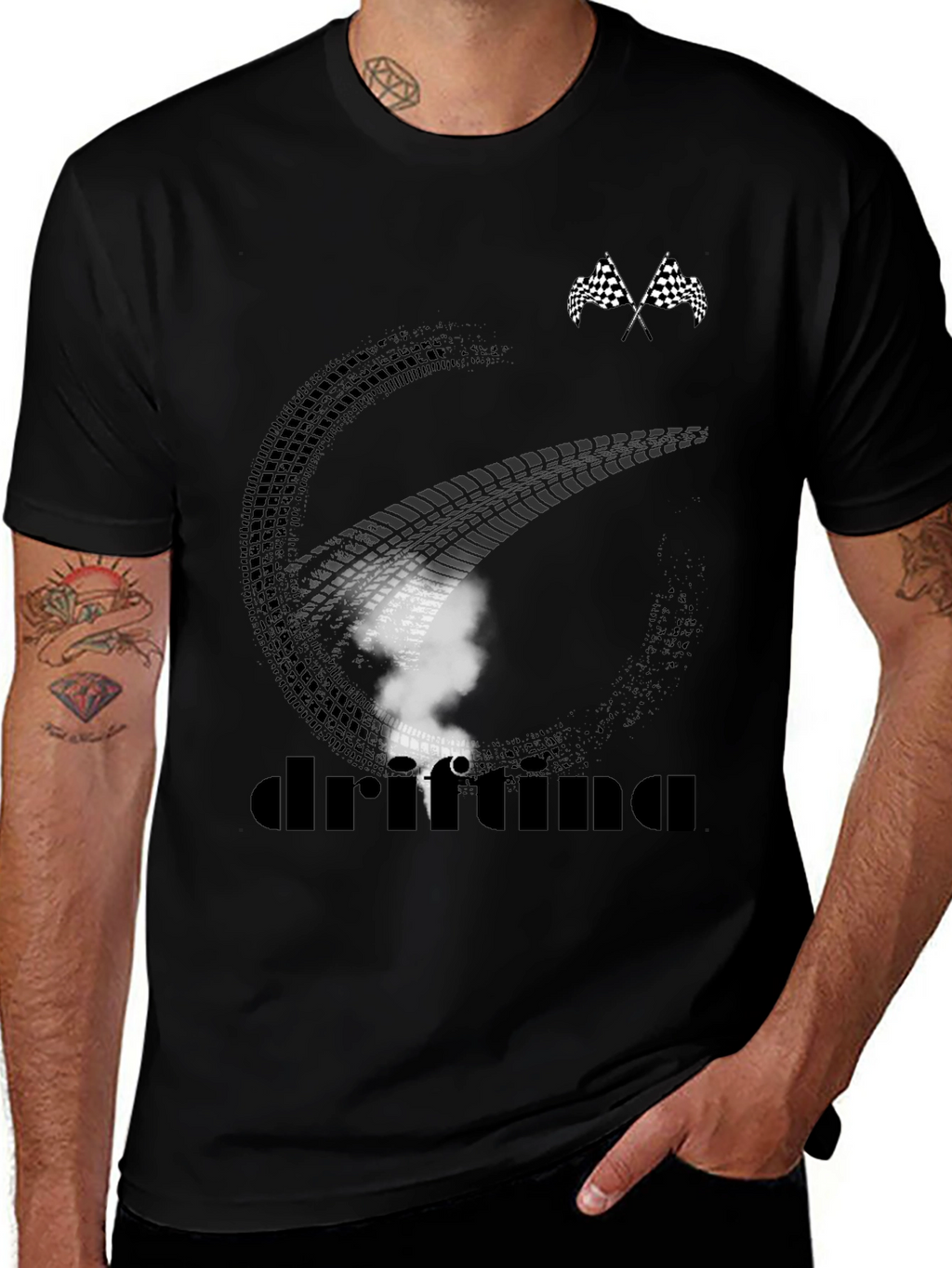 Camiseta Drifting Negra para Hombre