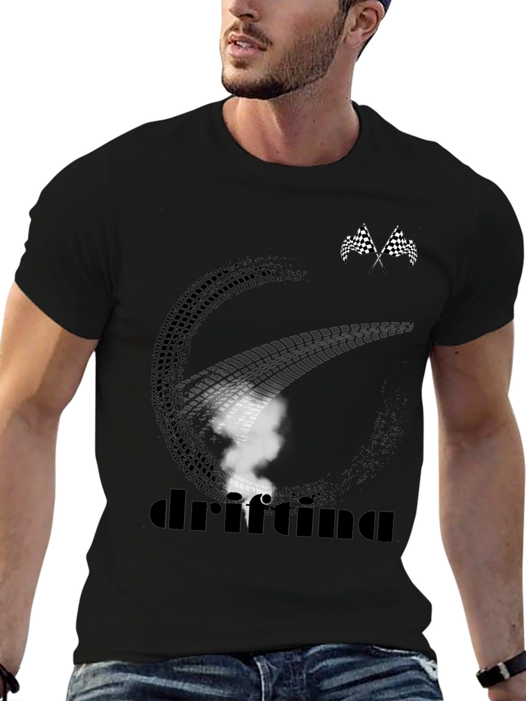 Camiseta Drifting Negra para Hombre