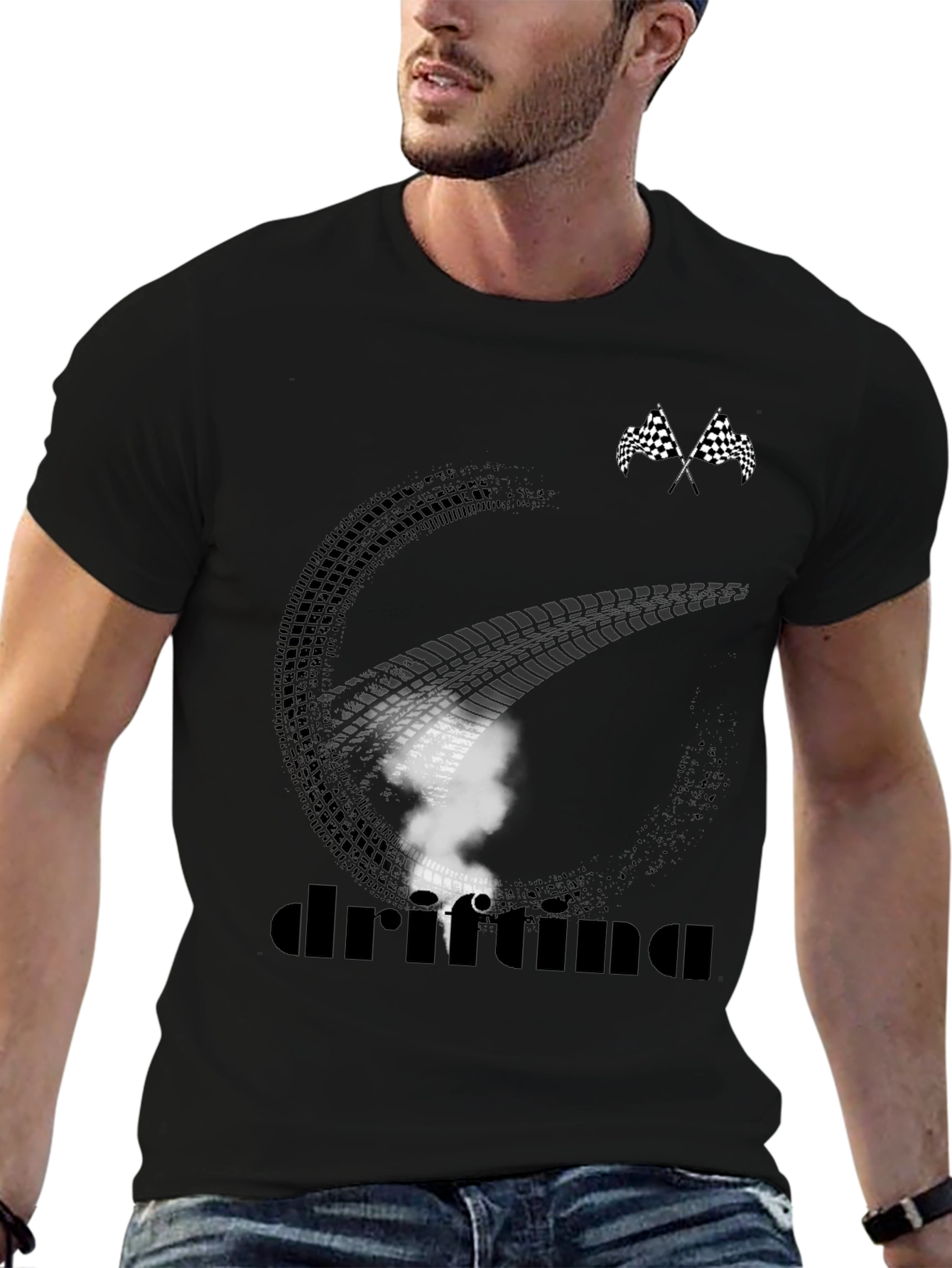 Camiseta Drifting Negra para Hombre