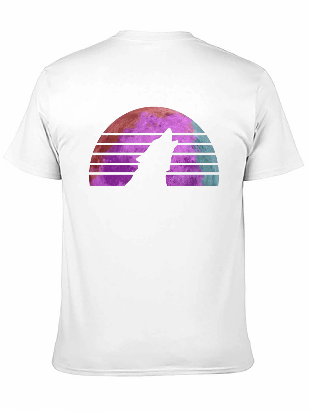 Camiseta Hombre Lobo Aullando Luna Retro