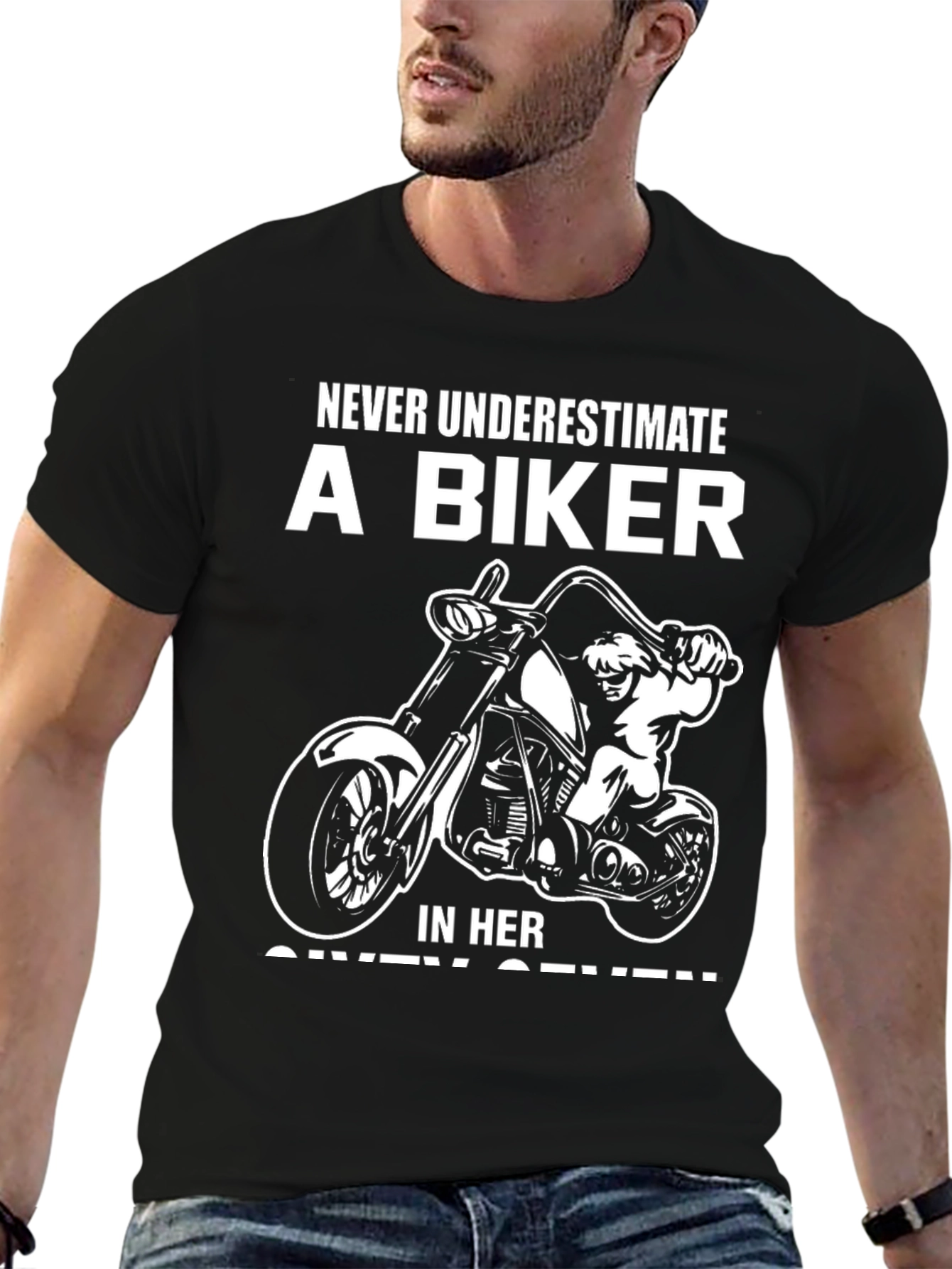 Camiseta motera Nunca subestimes a una biker