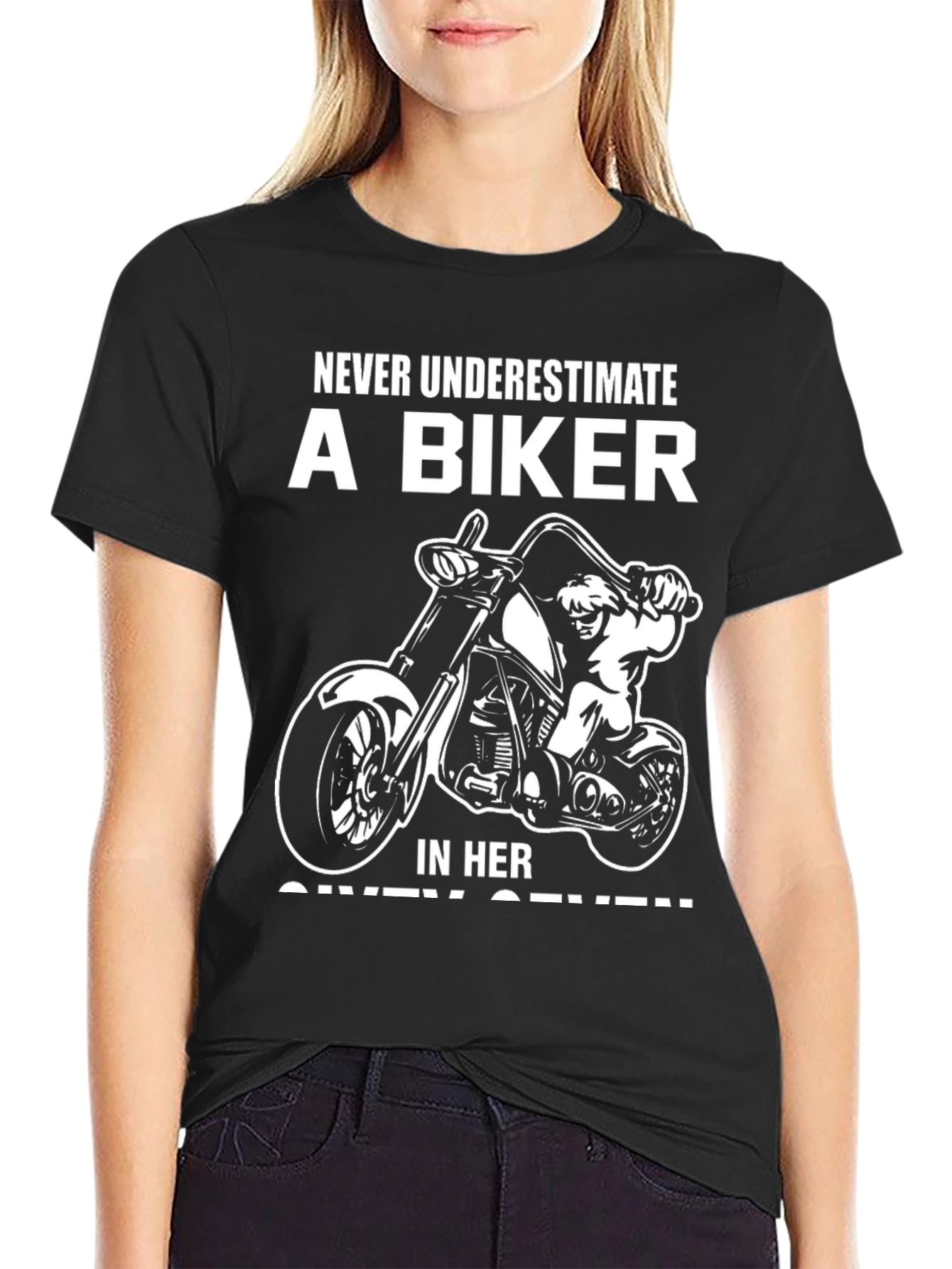 Camiseta motera Nunca subestimes a una biker