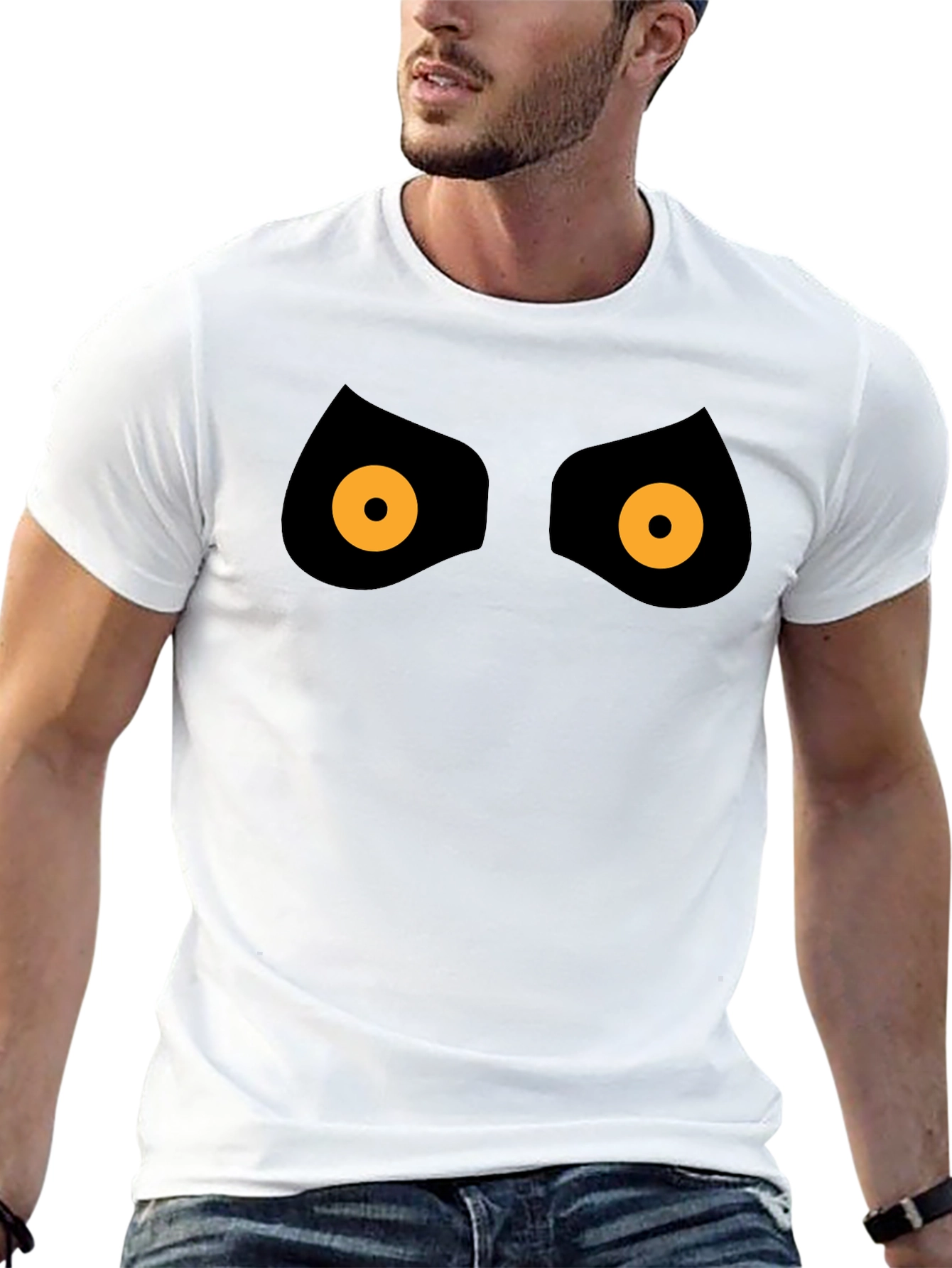 Camiseta Hombre Diseño Ojos Misteriosos - Algodón Suave