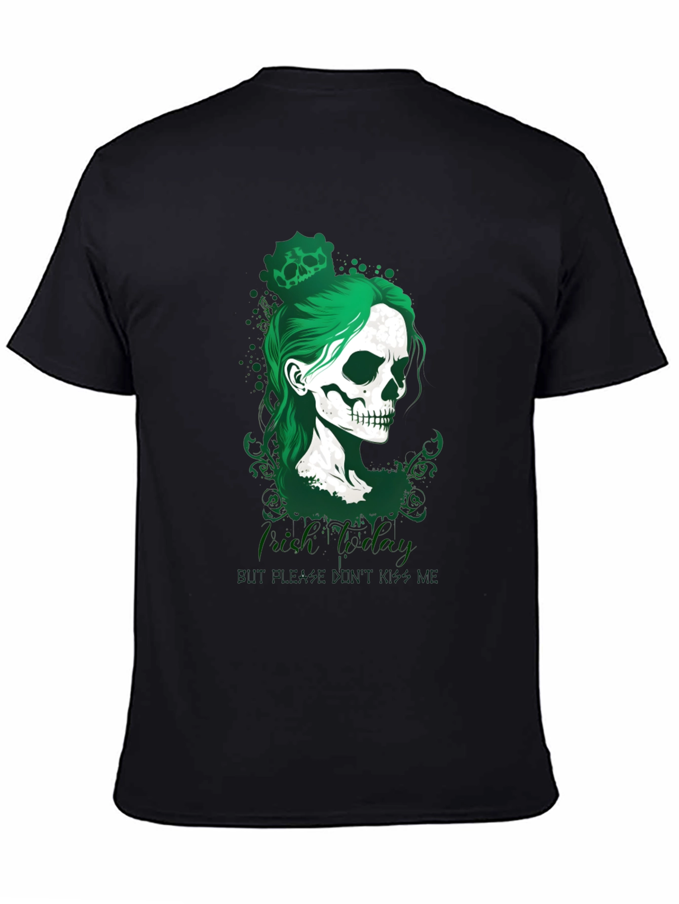 Camiseta Negra Calavera Día de San Patricio