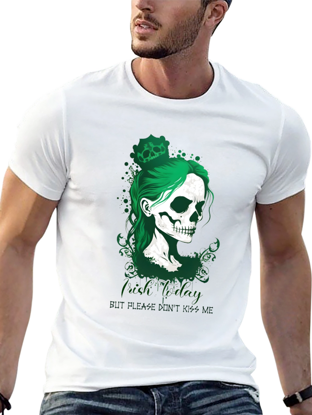 Camiseta Negra Calavera Día de San Patricio