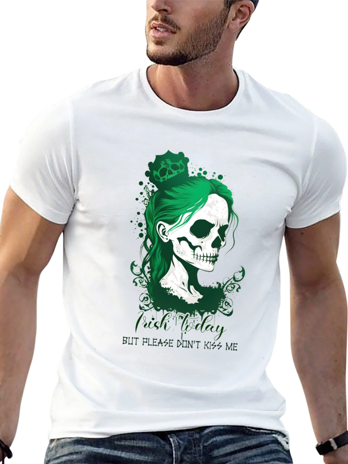 Camiseta Negra Calavera Día de San Patricio