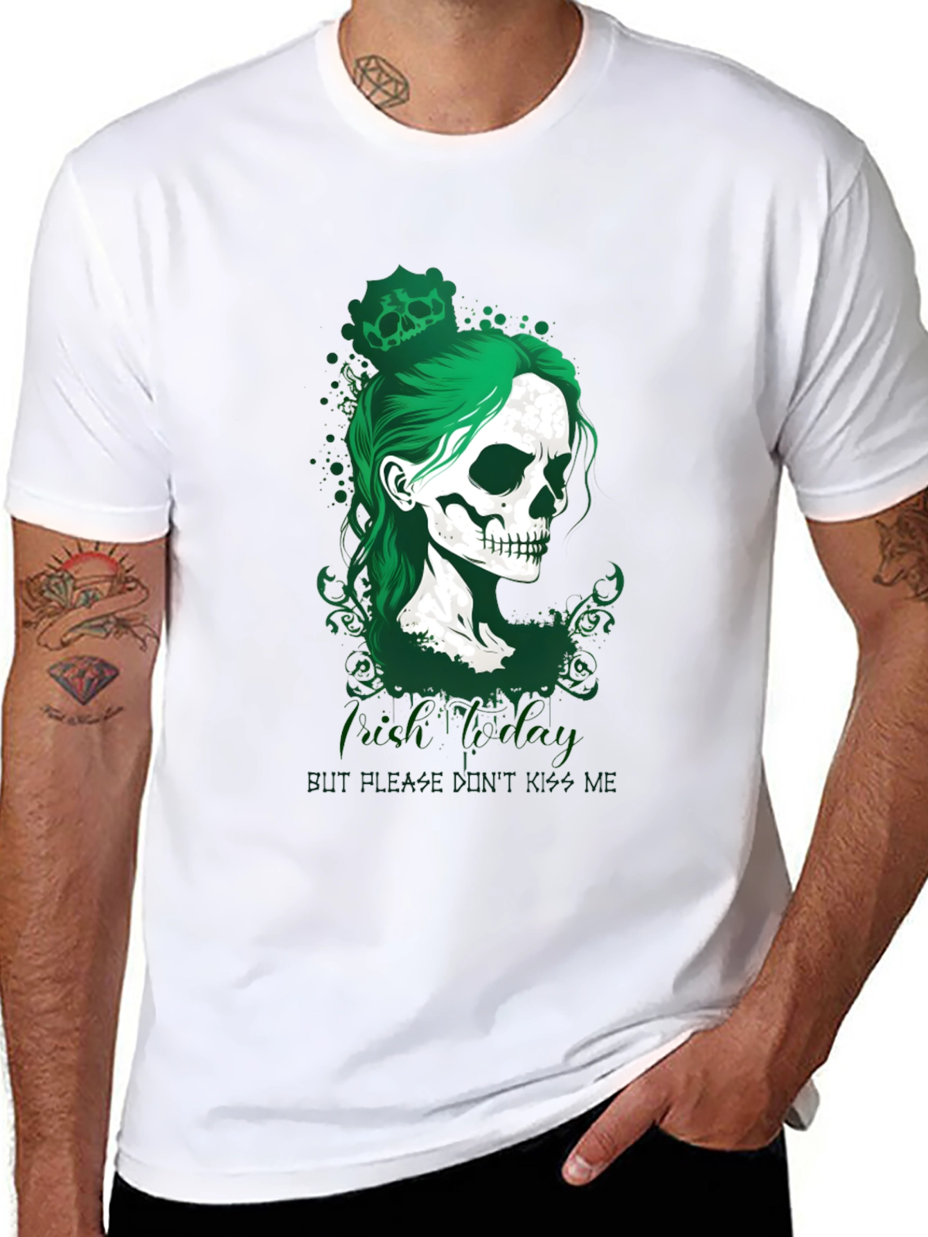 Camiseta Negra Calavera Día de San Patricio