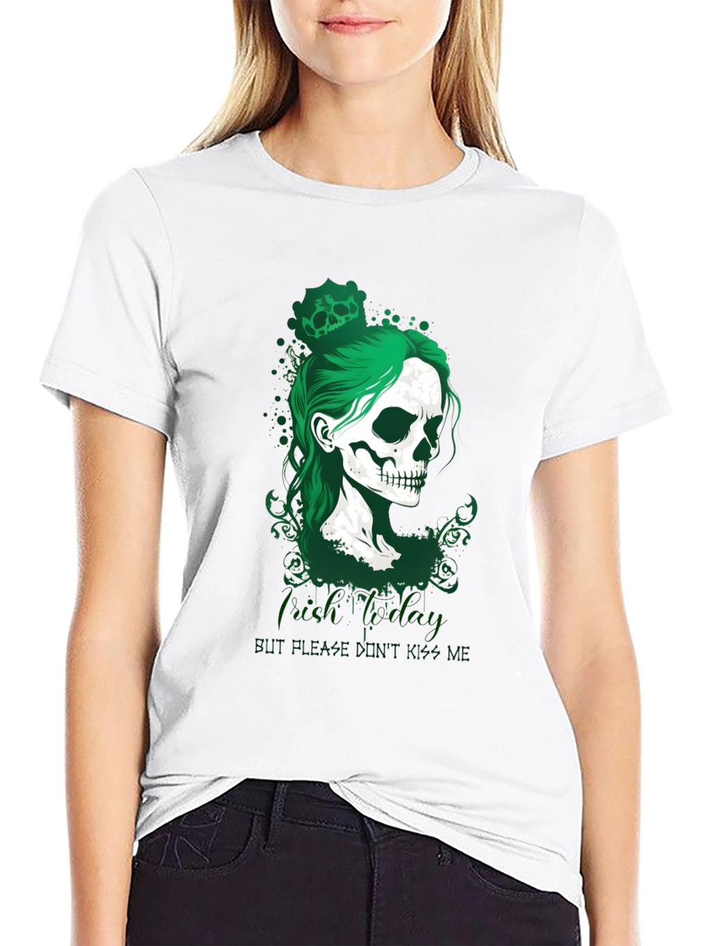 Camiseta Negra Calavera Día de San Patricio