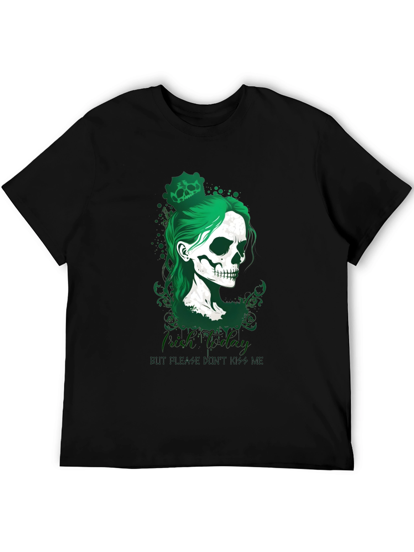 Camiseta Negra Calavera Día de San Patricio