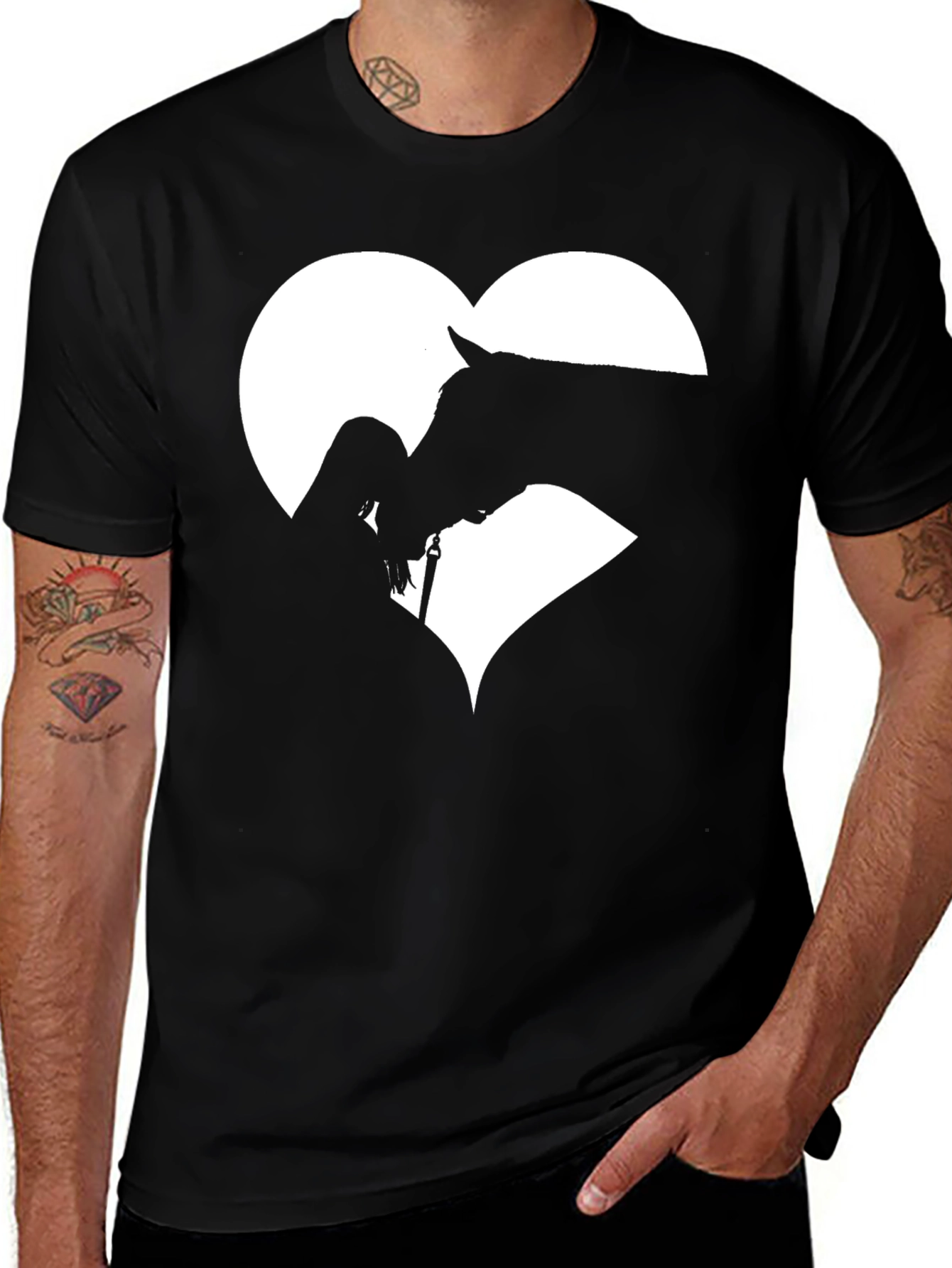 Camiseta Negra Amor por los Caballos