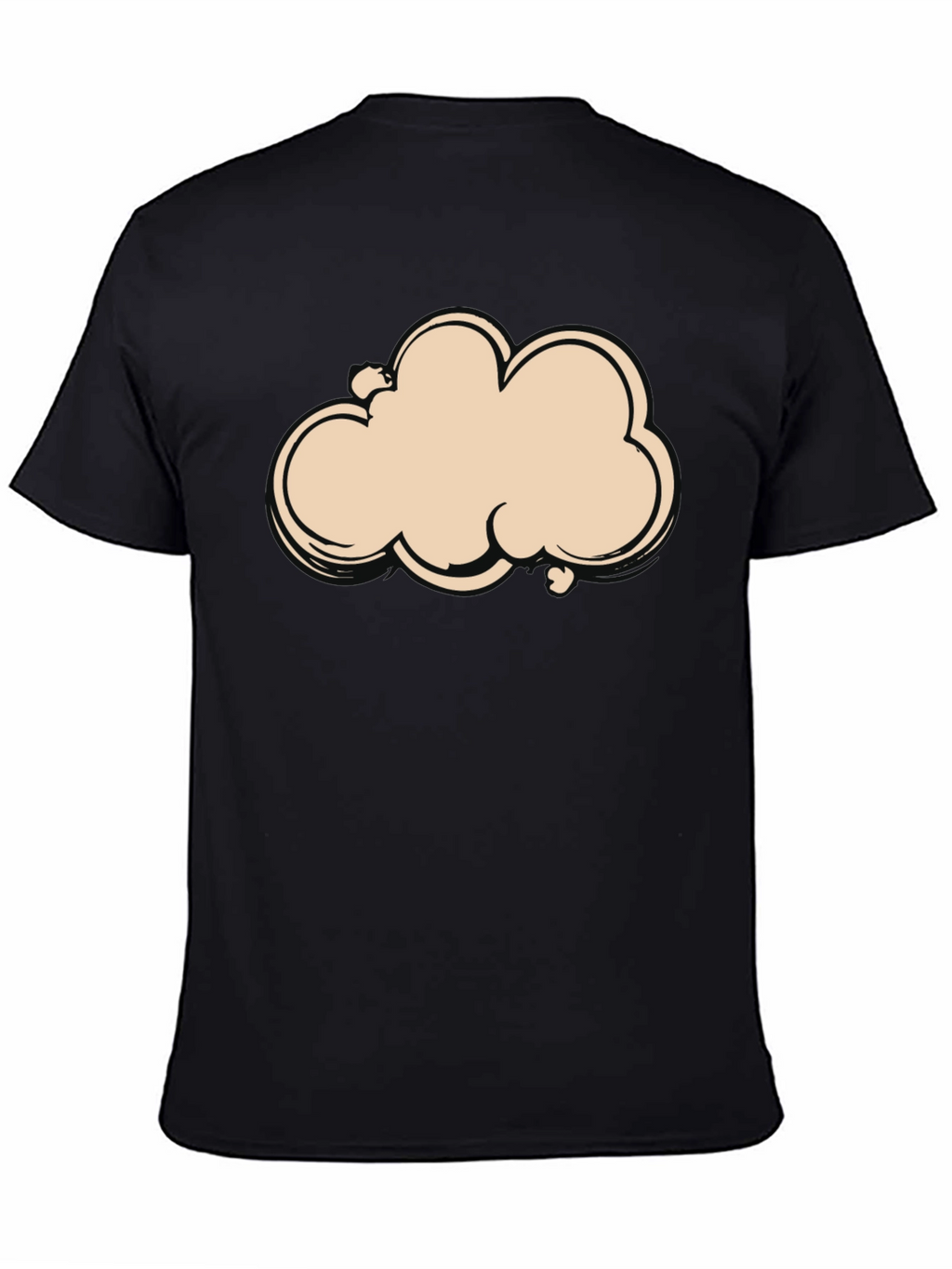 Camiseta Negra con Diseño de Nube Abstracta