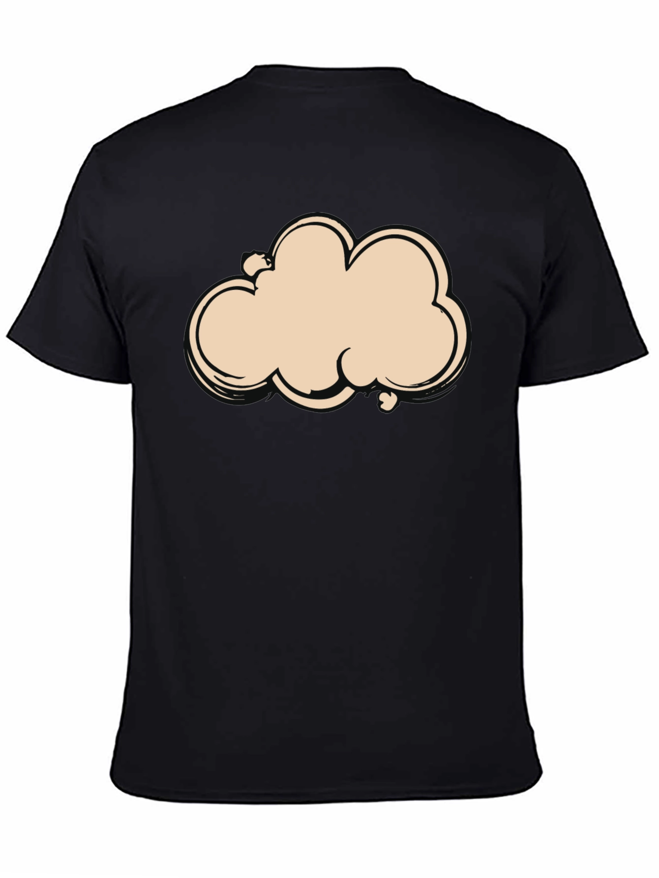 Camiseta Negra con Diseño de Nube Abstracta