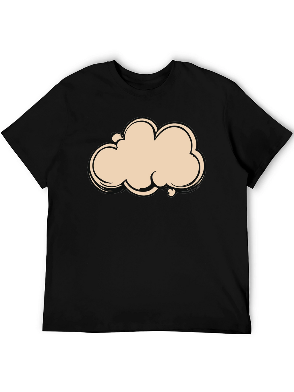 Camiseta Negra con Diseño de Nube Abstracta