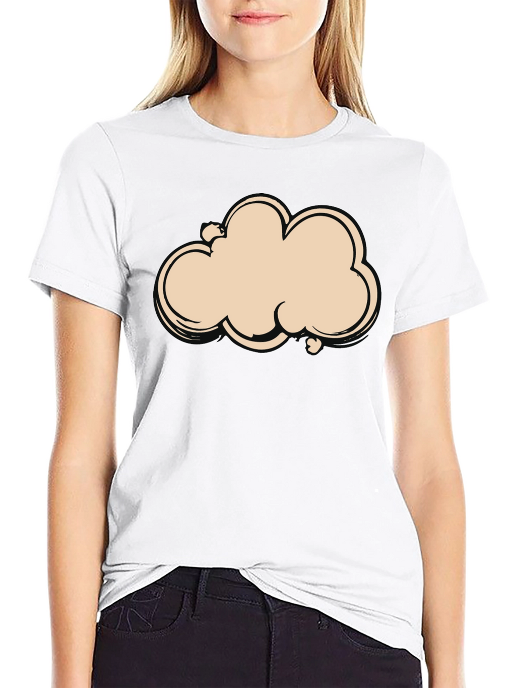 Camiseta Negra con Diseño de Nube Abstracta
