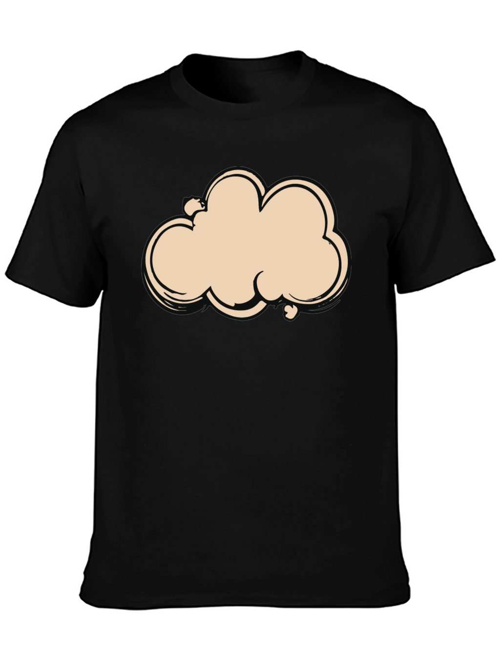 Camiseta Negra con Diseño de Nube Abstracta