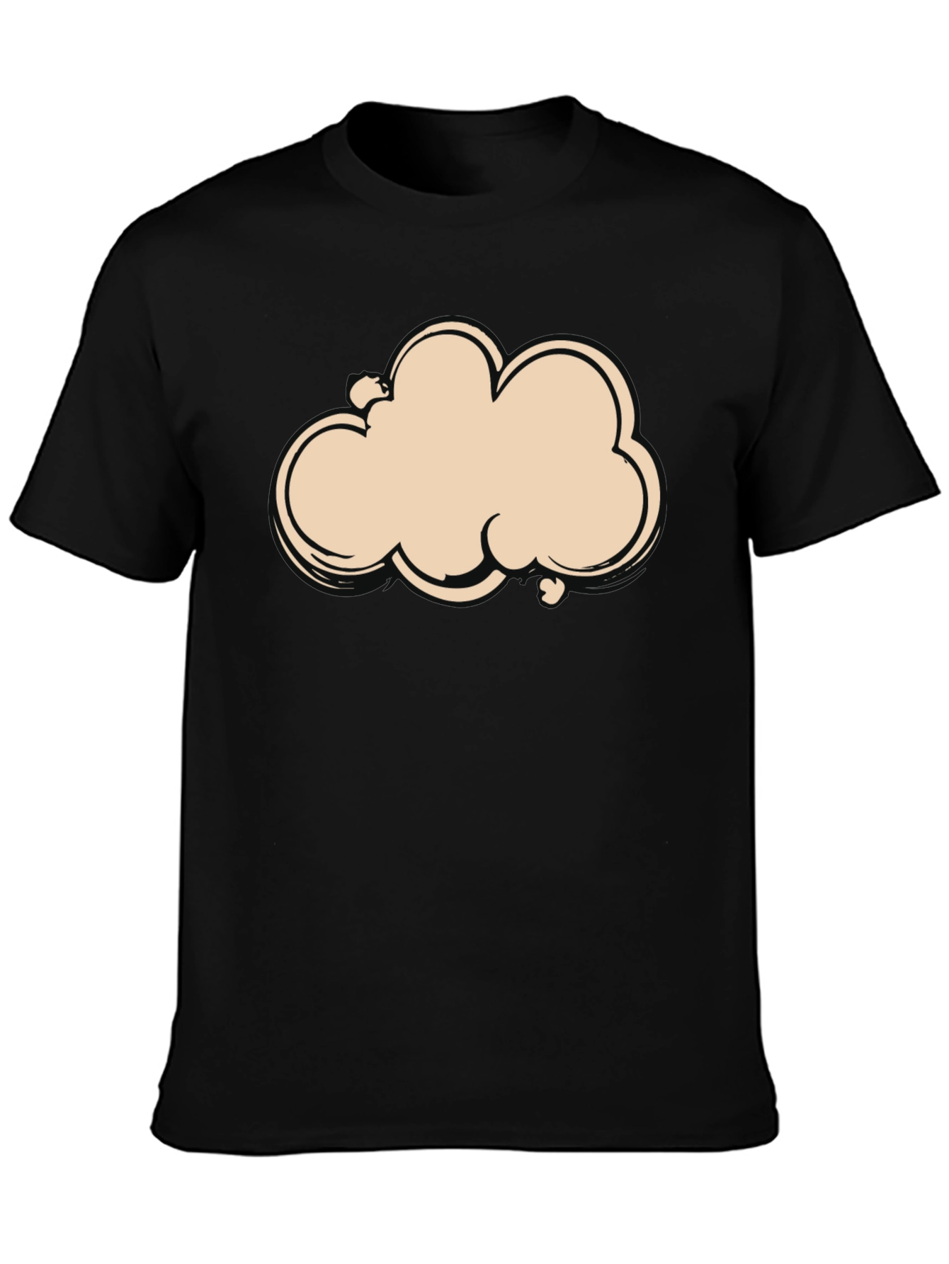 Camiseta Negra con Diseño de Nube Abstracta