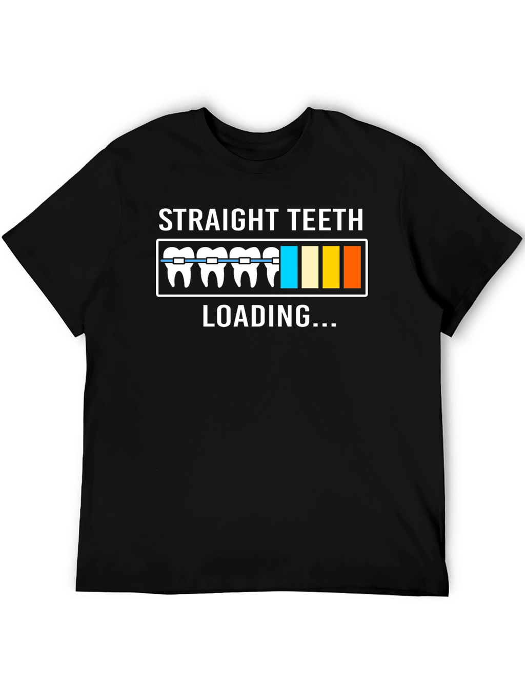 Camiseta Negra con Diseño de Dientes Rectos